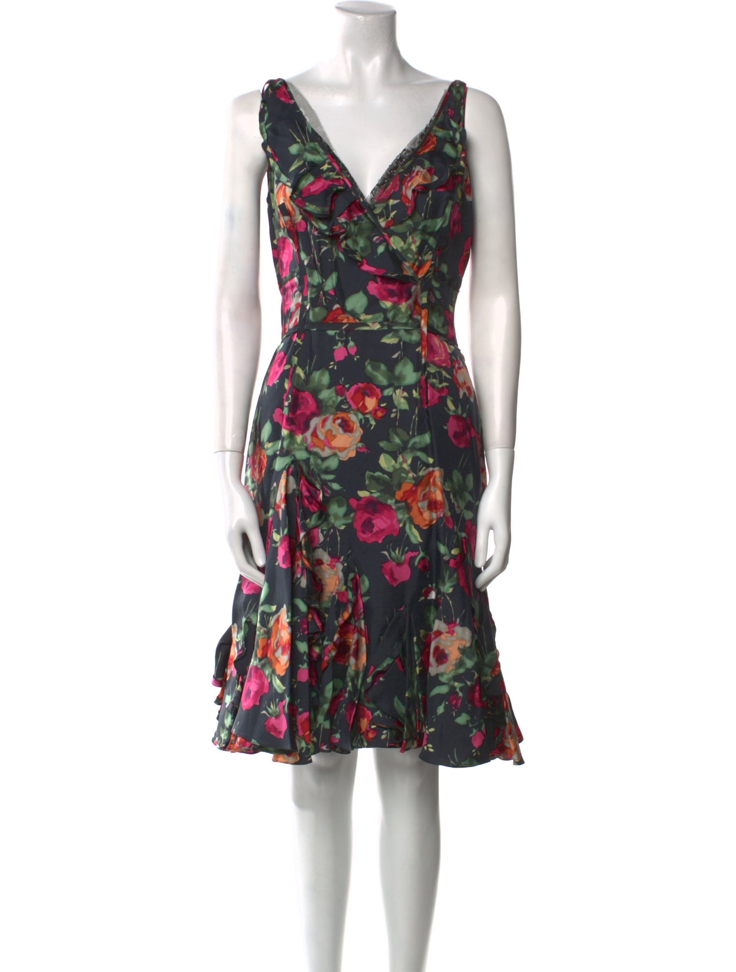 Oscar de la Renta Silk Knee-Length Dress