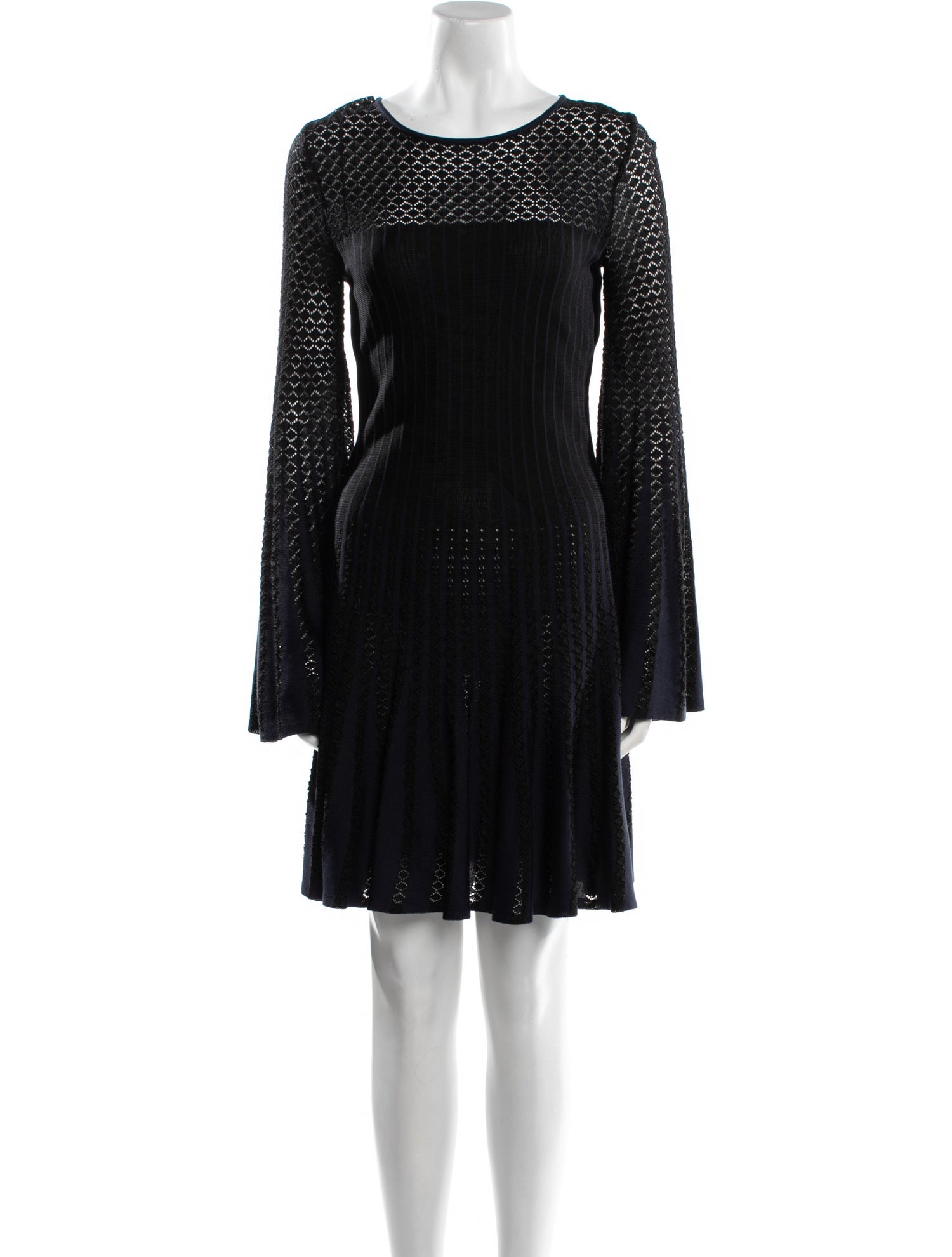 Oscar de la Renta Bateau Neckline Knee-Length Dress