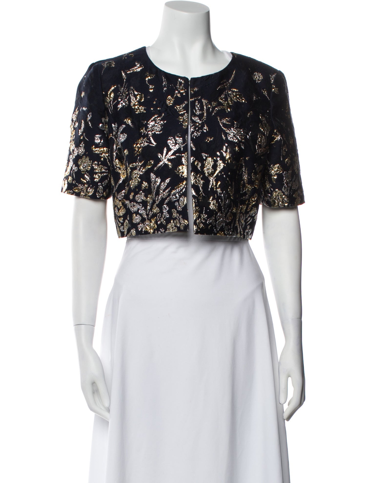 Oscar de la Renta Floral Print Evening Jacket