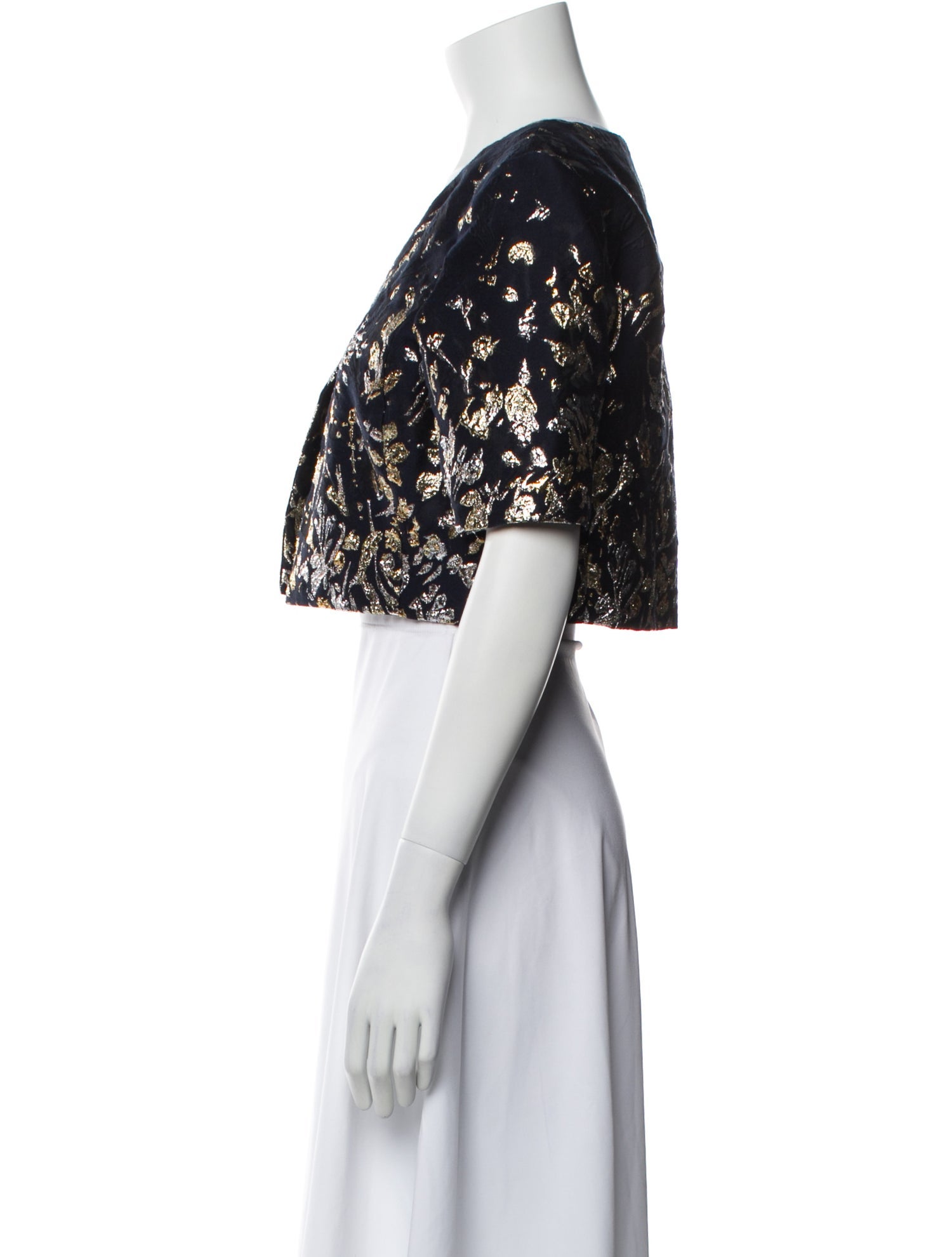 Oscar de la Renta Floral Print Evening Jacket