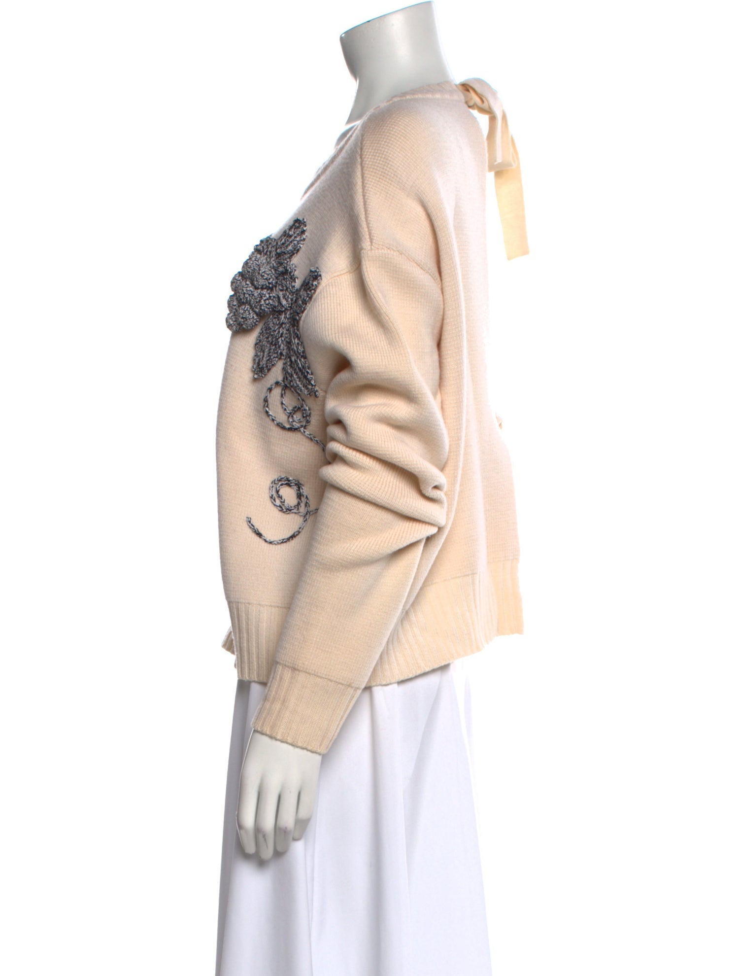 Oscar de la Renta Printed Scoop Neck Sweater