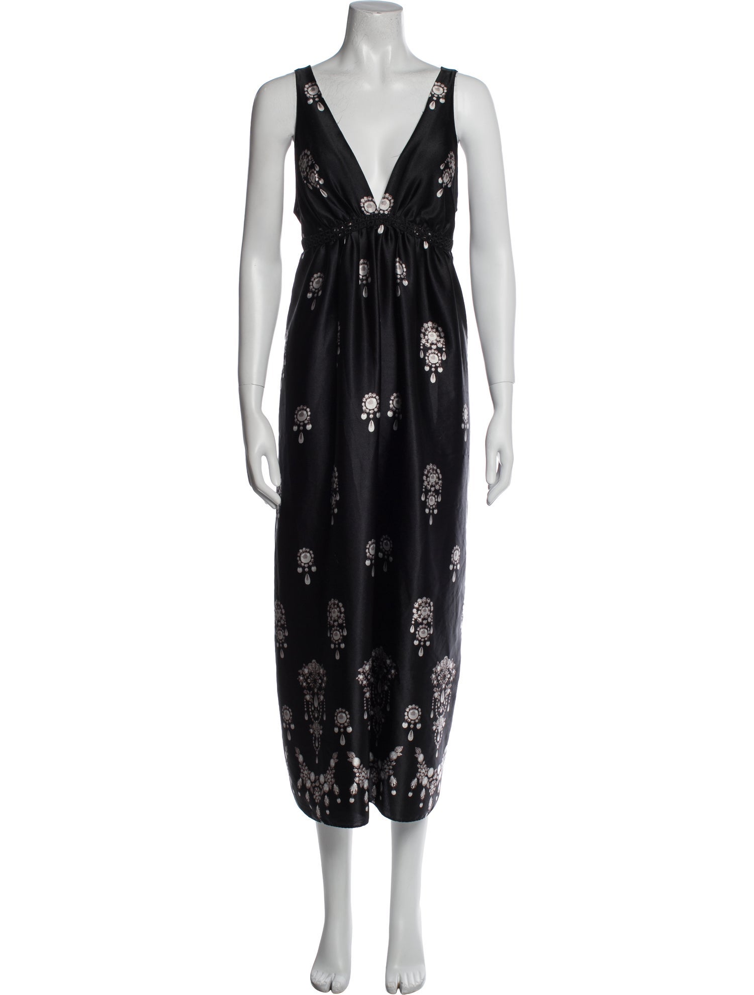 Oscar de la Renta Floral Print Long Dress