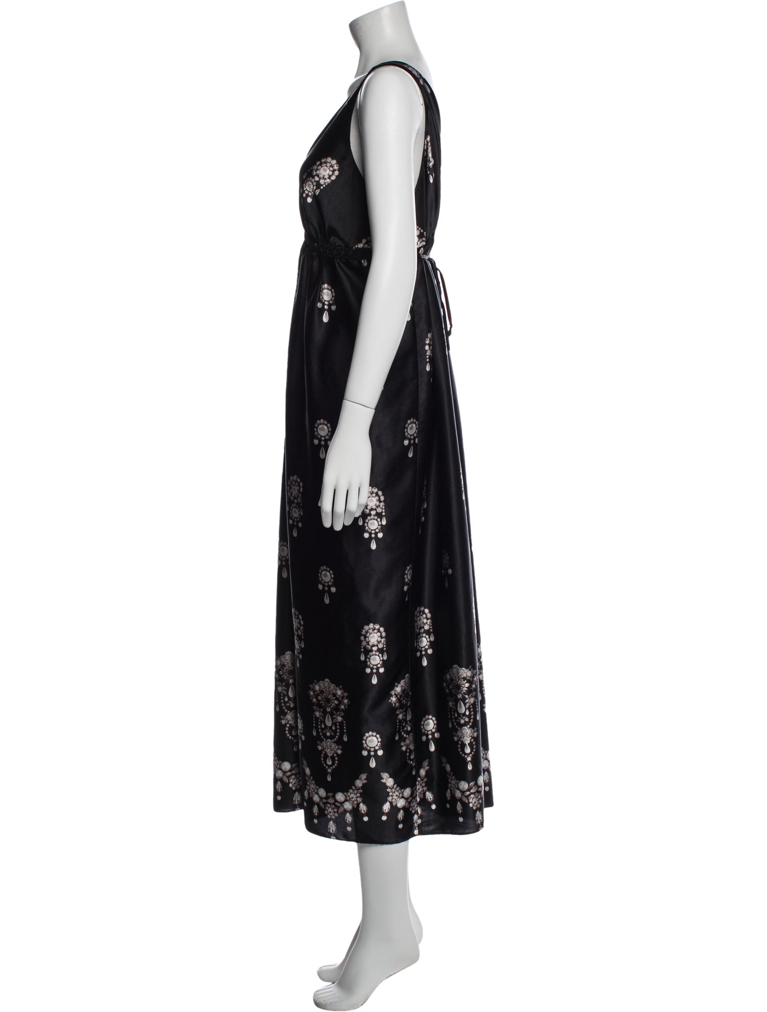 Oscar de la Renta Floral Print Long Dress