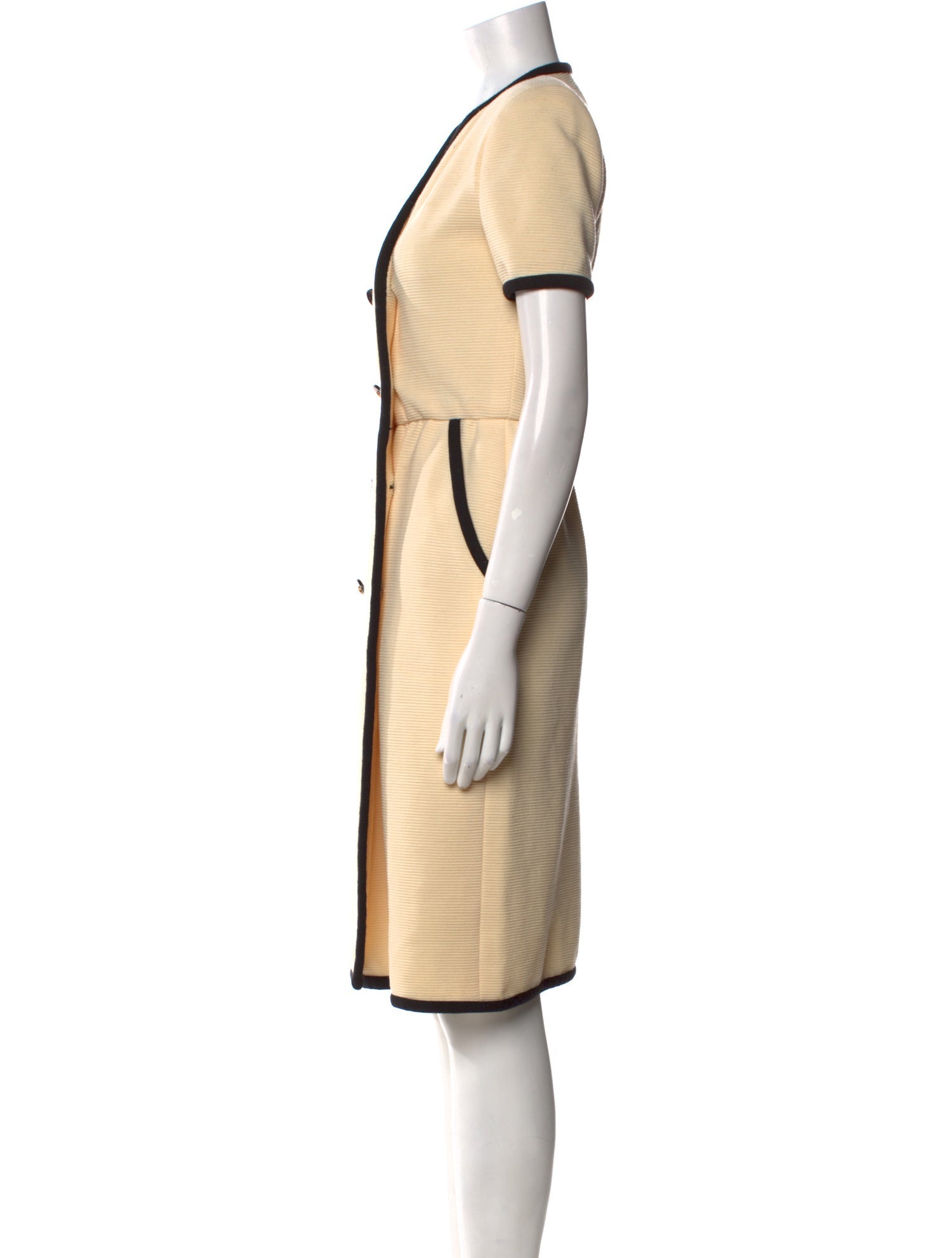 Oscar de la Renta Colorblock Pattern Knee-Length Dress