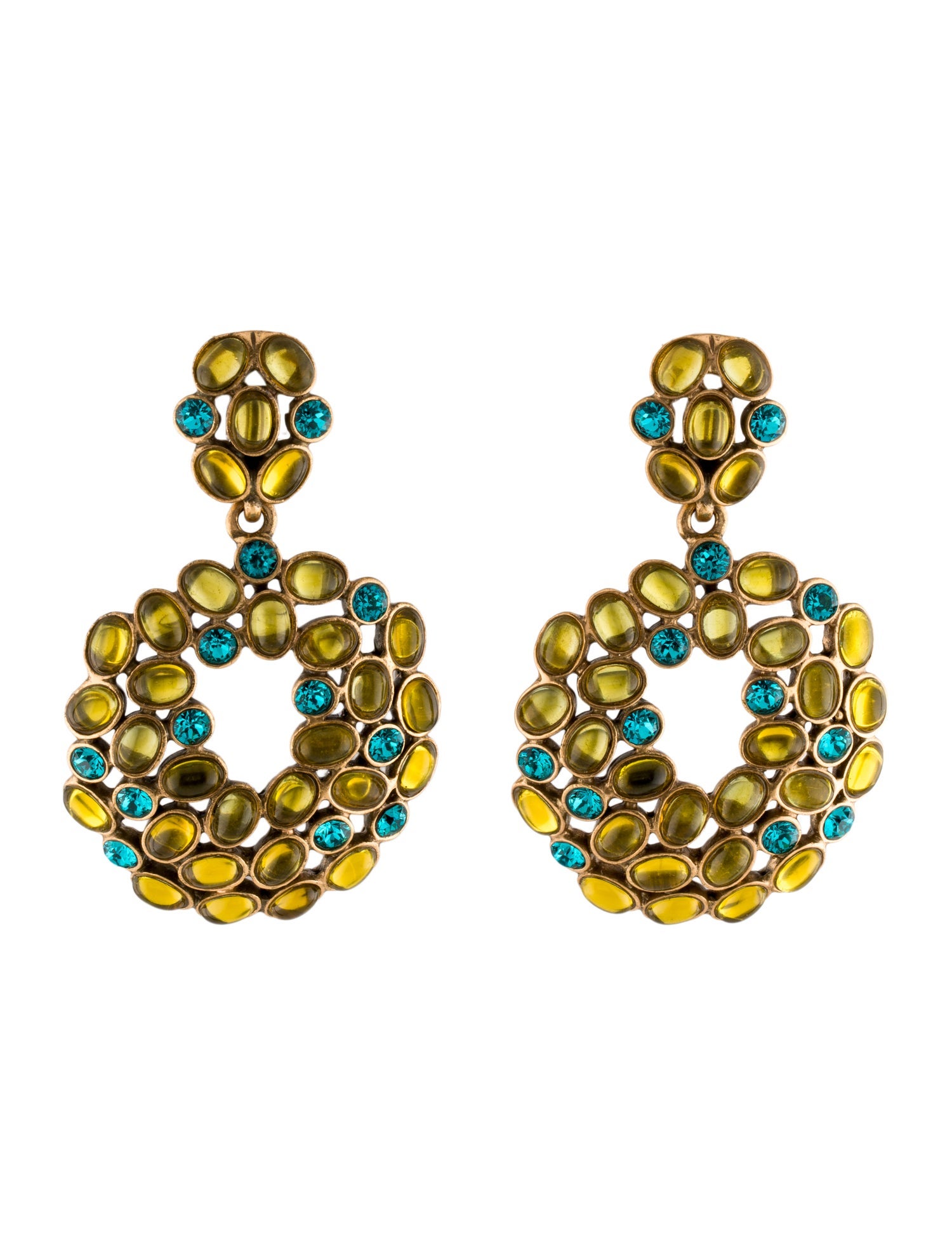 Oscar de la Renta Crystal & Resin Clip-On Earrings