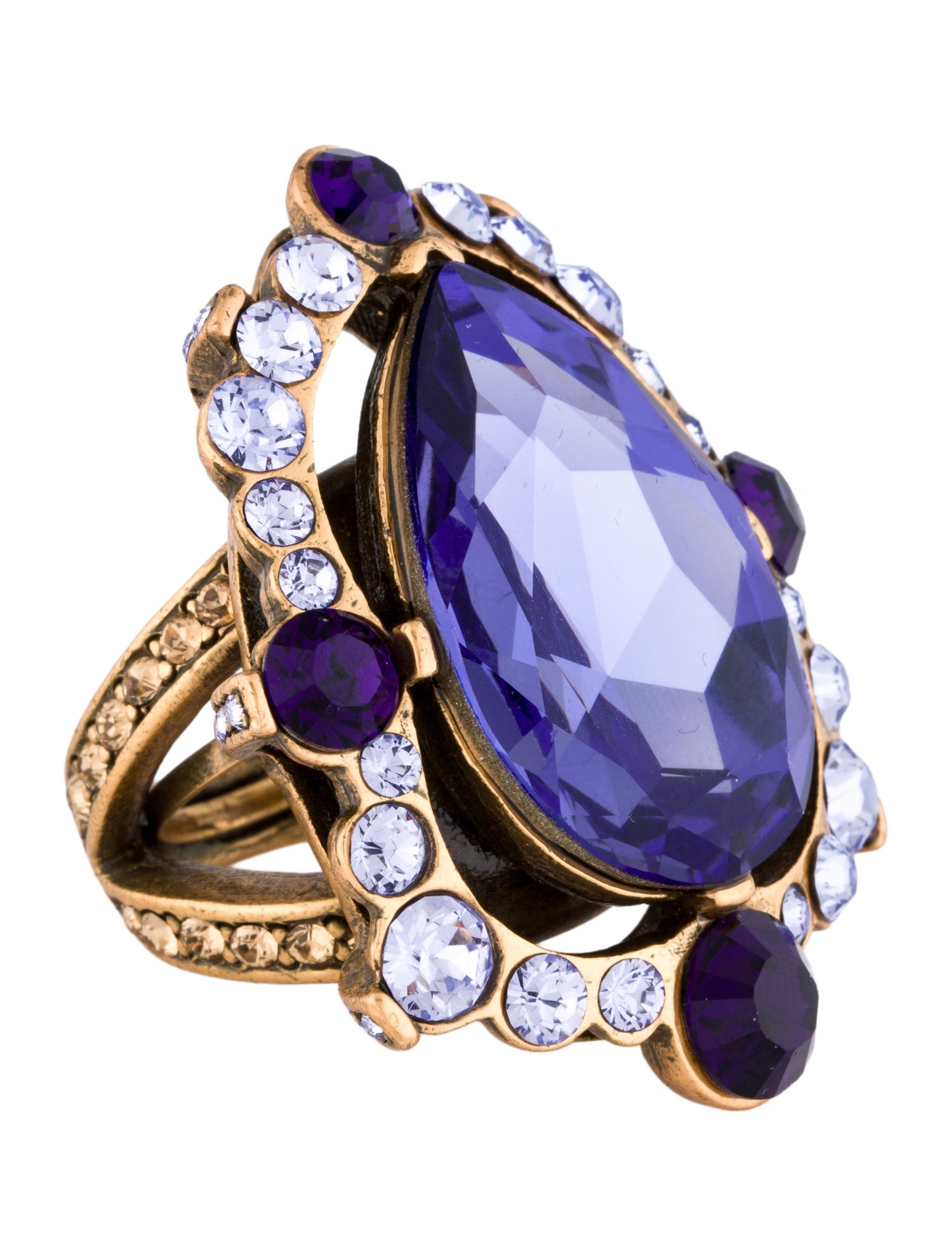 Oscar de la Renta Crystal Cocktail Ring