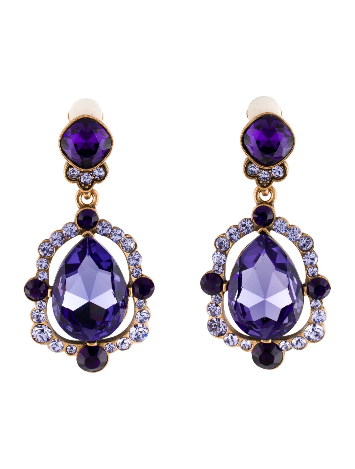 Oscar de la Renta Crystal Drop Earrings