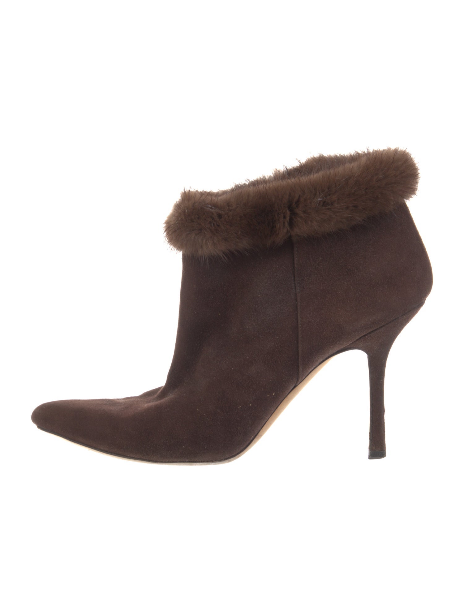 Oscar de la Renta Suede Fur Trim Boots