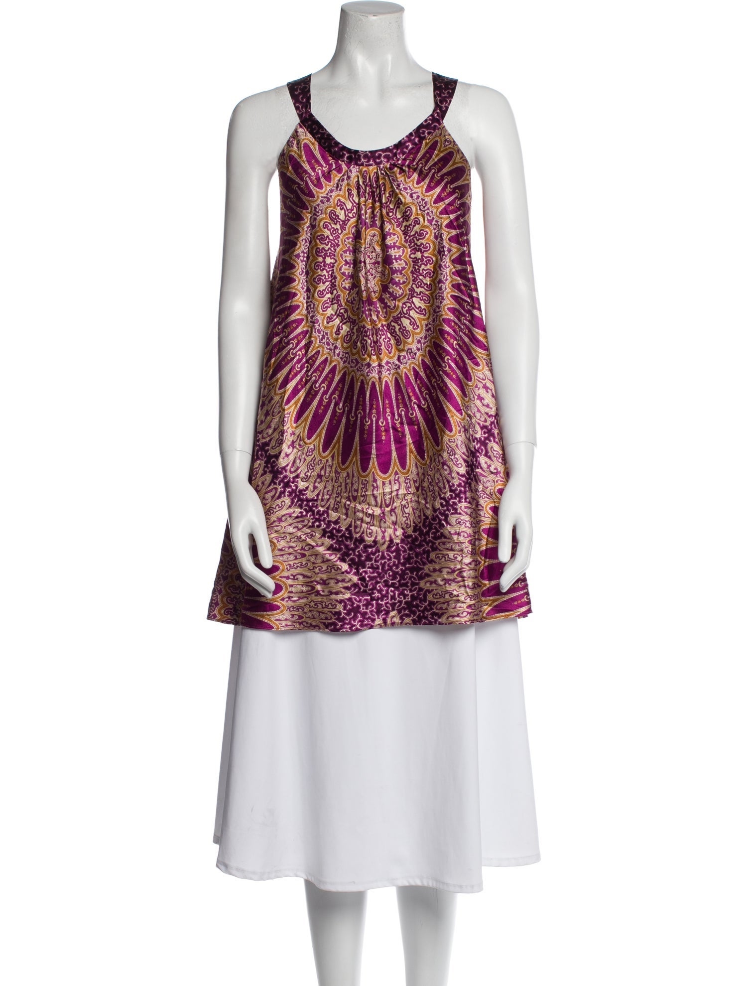 Oscar de la Renta Printed Scoop Neck Tunic