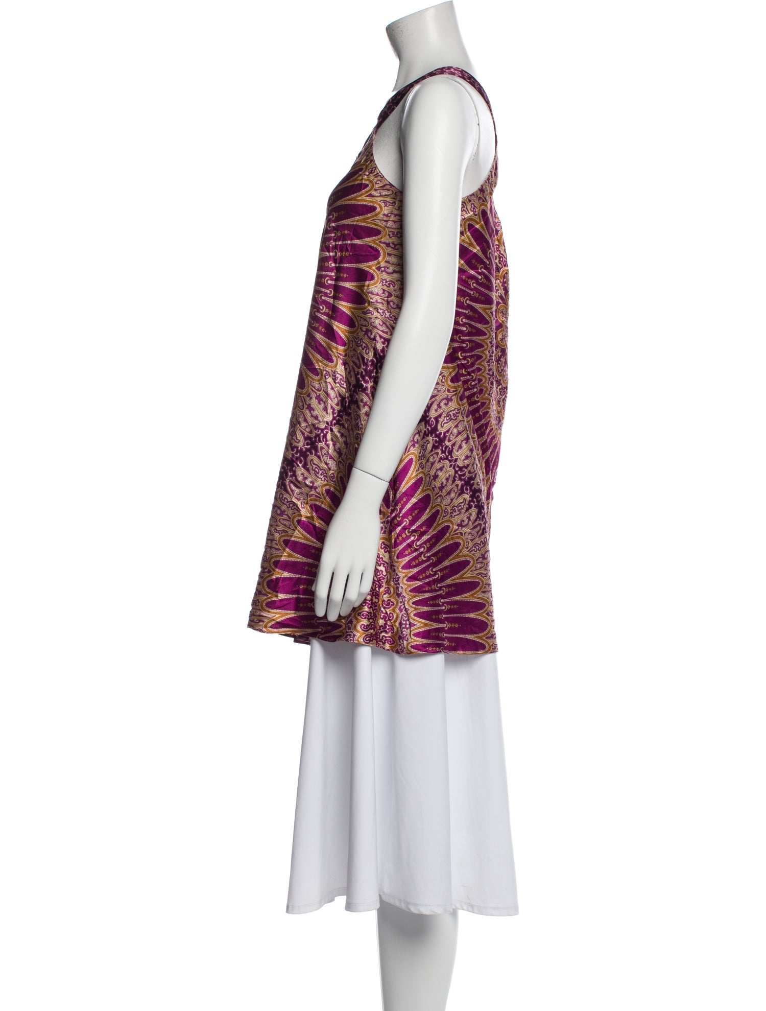 Oscar de la Renta Printed Scoop Neck Tunic