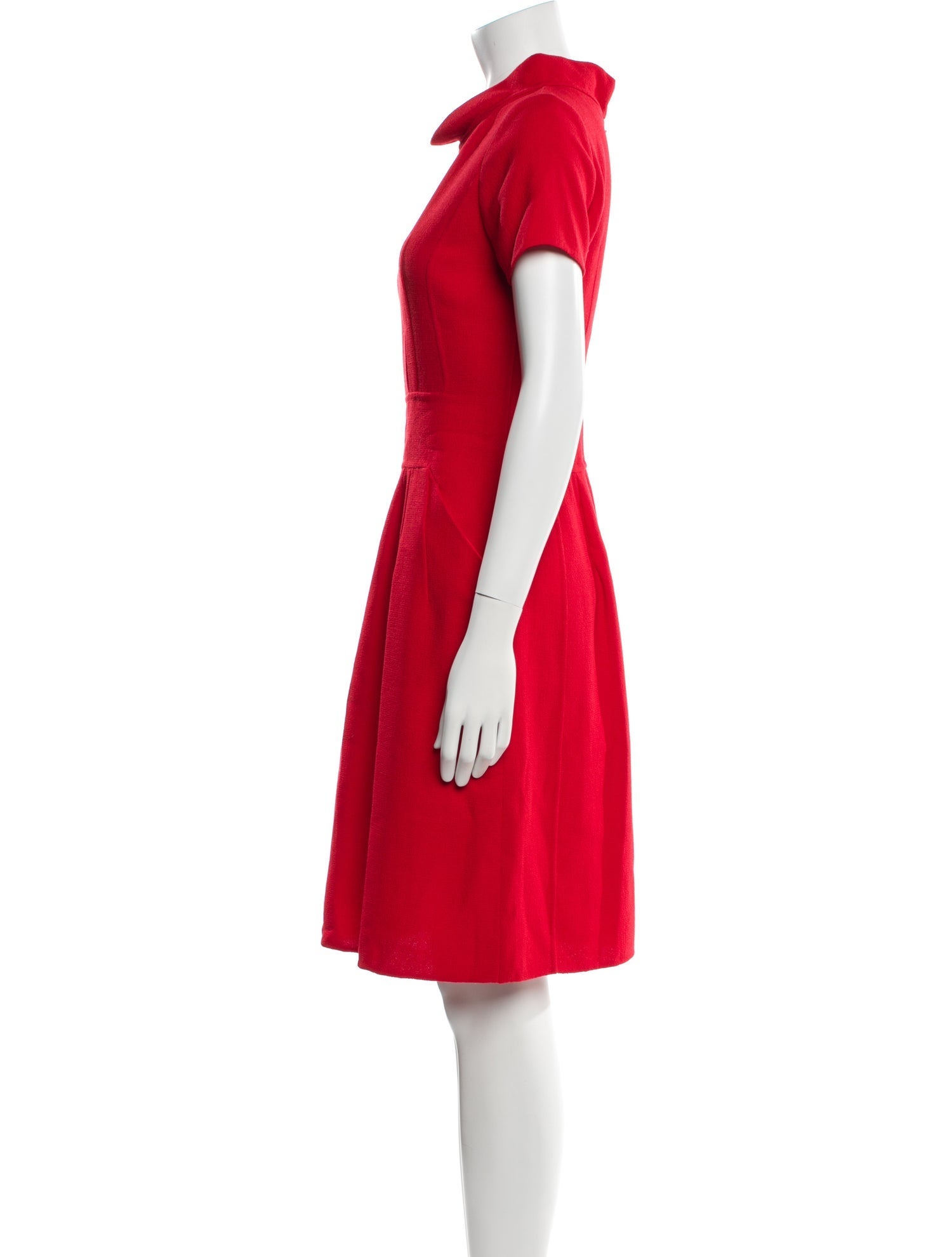 Oscar de la Renta Turtleneck Knee-Length Dress
