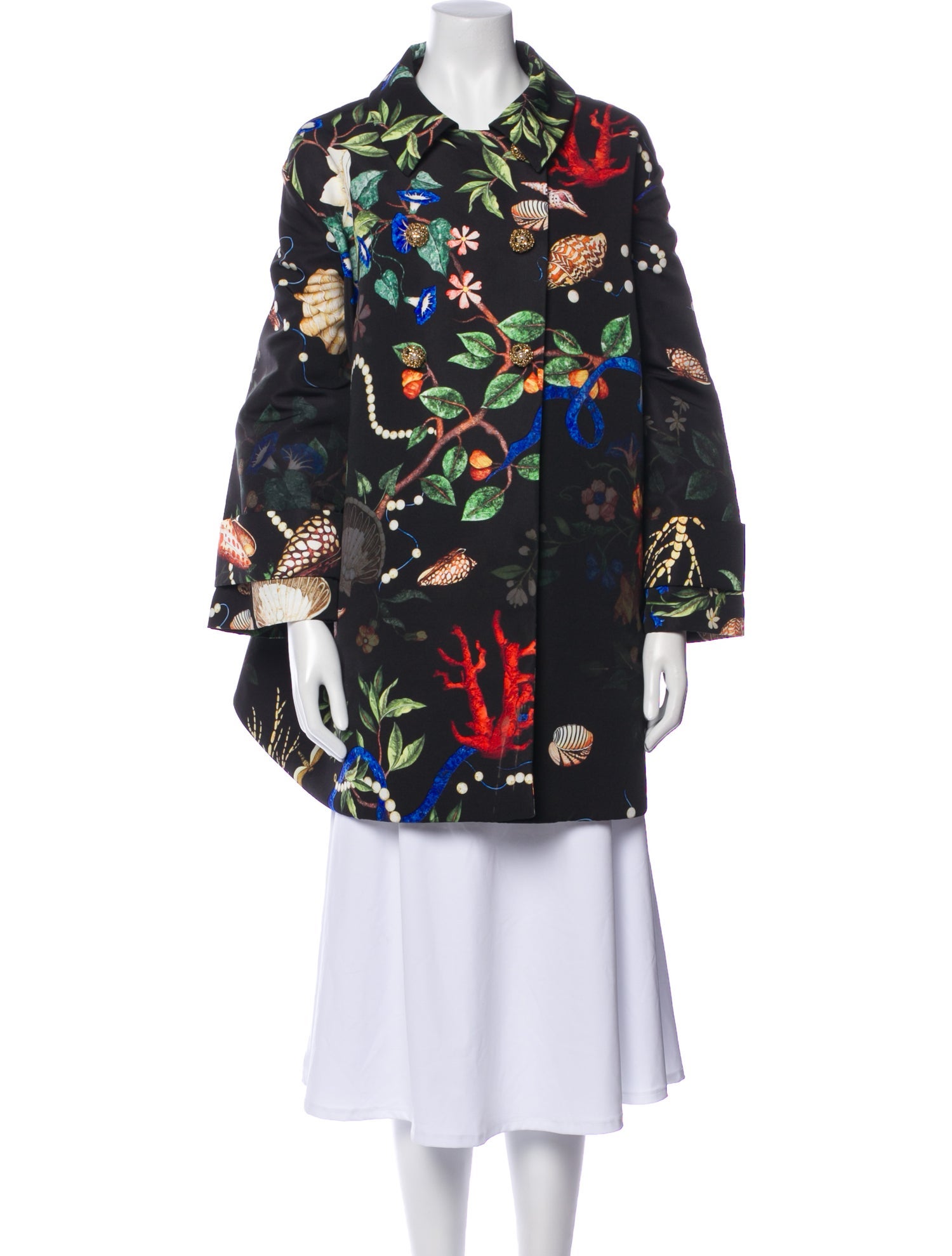Oscar de la Renta Floral Print Jacket