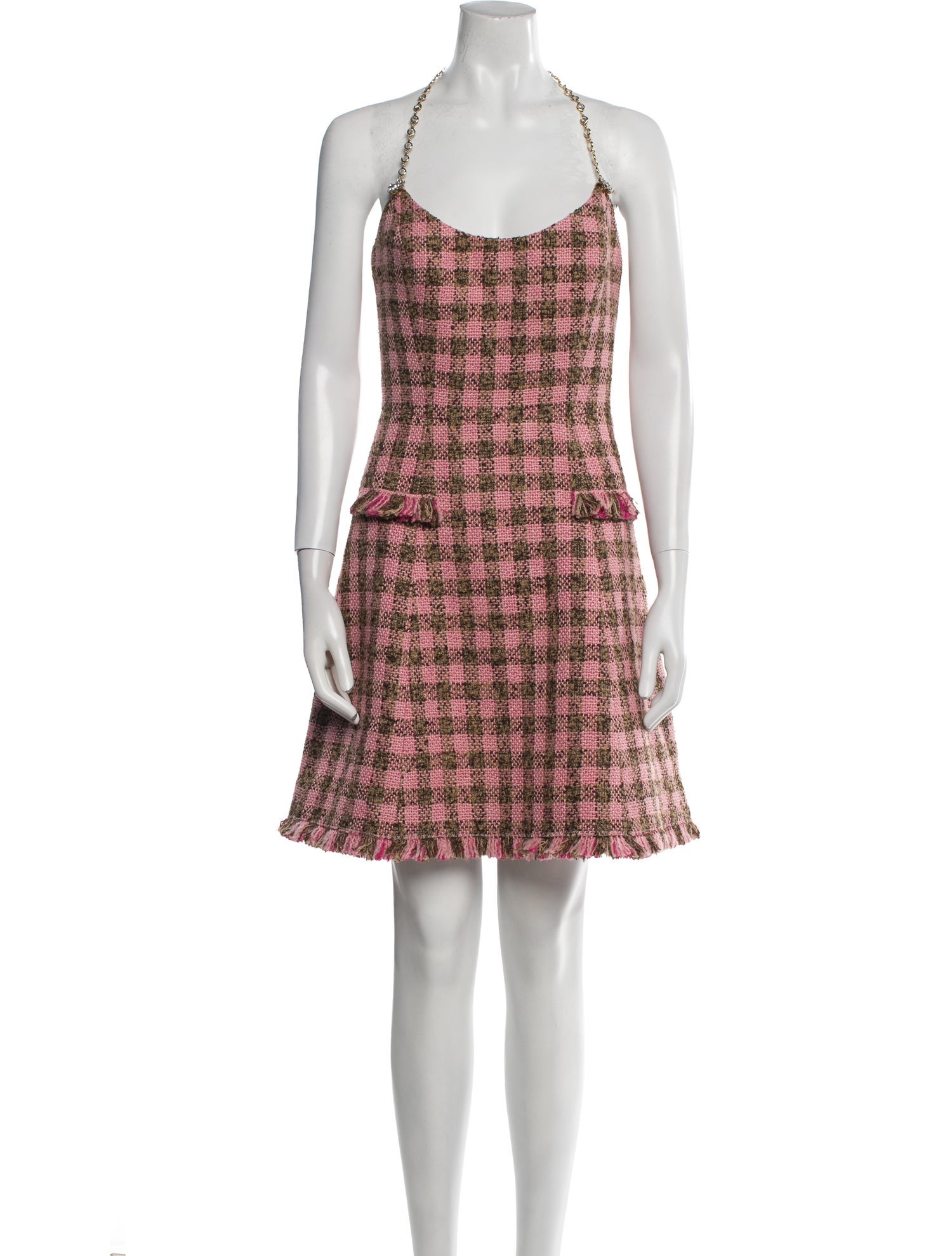 Oscar de la Renta Plaid Print Mini Dress