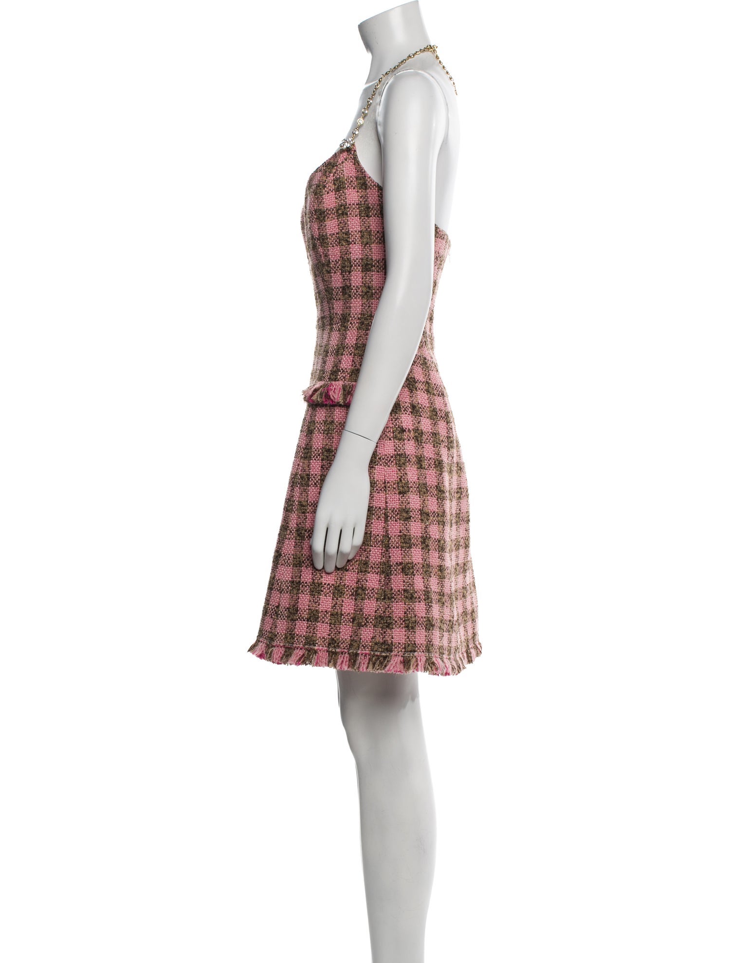 Oscar de la Renta Plaid Print Mini Dress