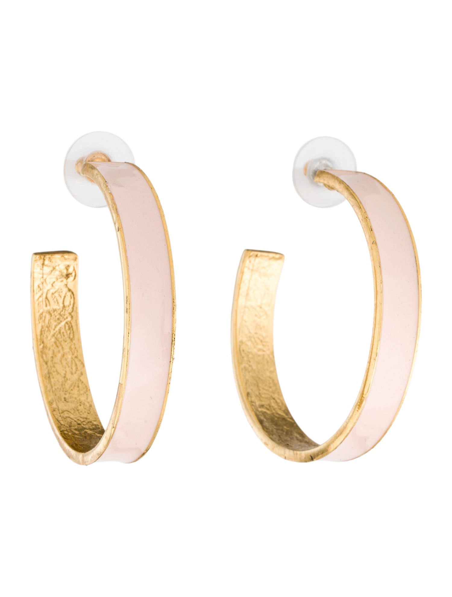 Oscar de la Renta Enamel Hoop Earrings