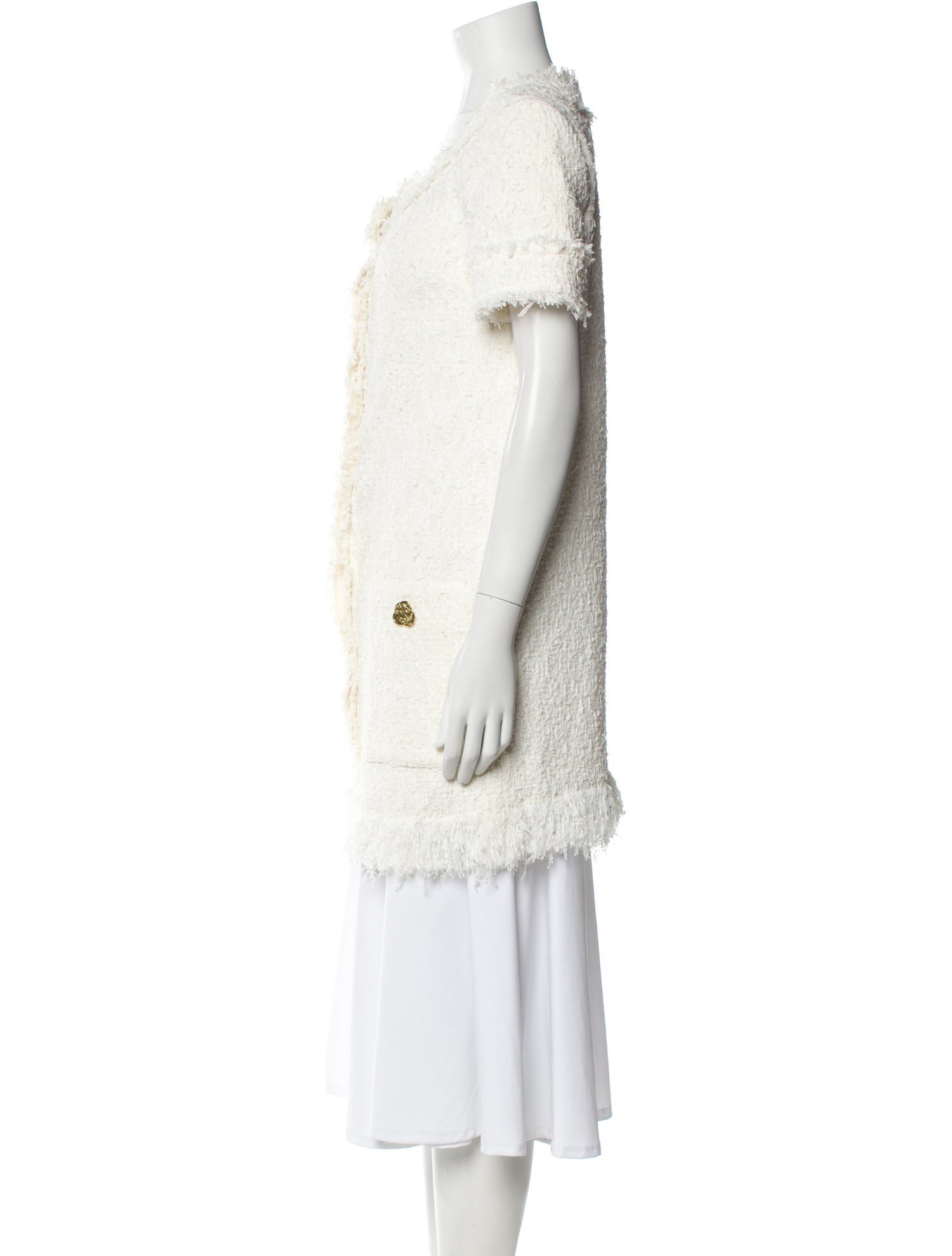 Oscar de la Renta Nylon Tweed Pattern Coat