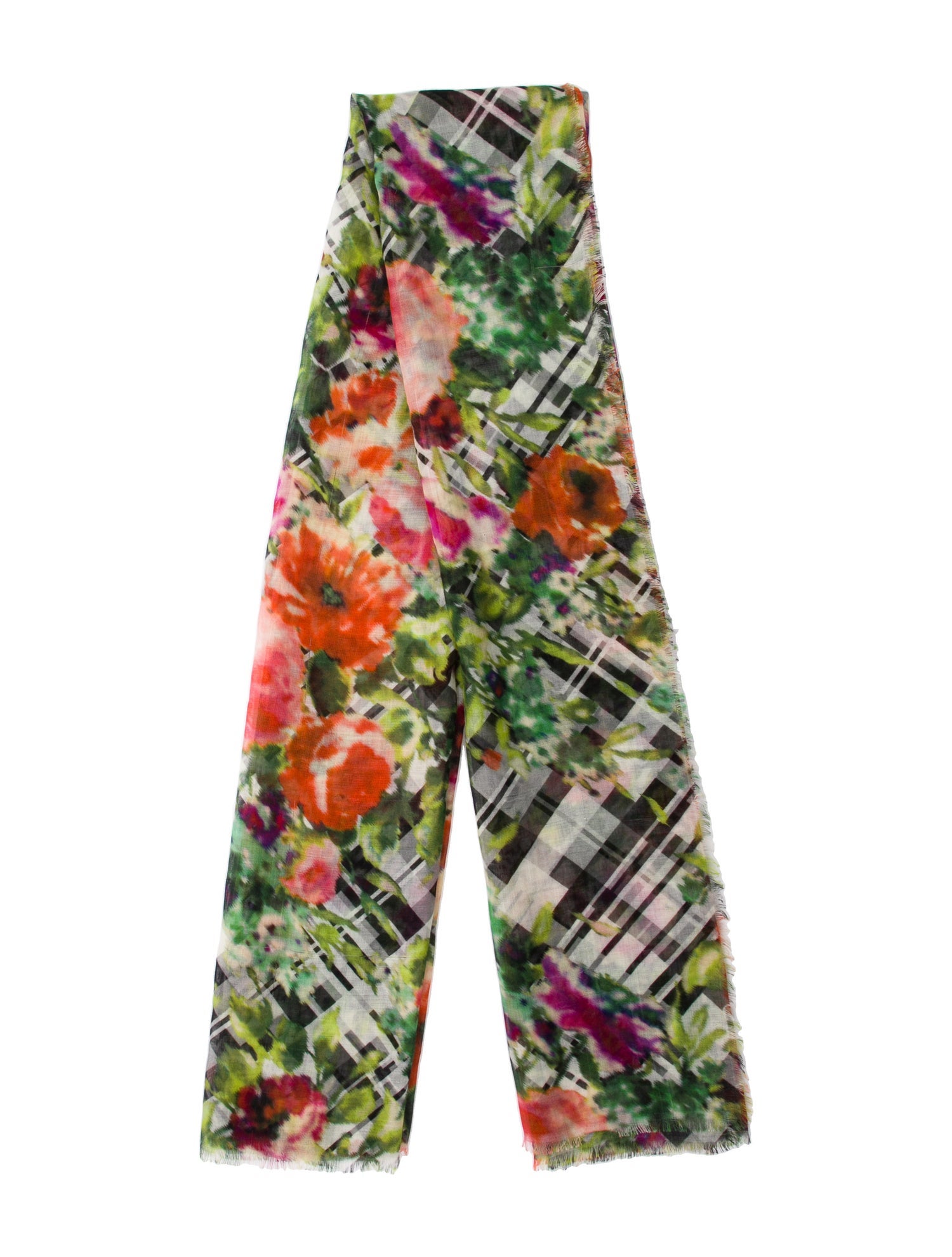 Oscar de la Renta Silk Floral Print Scarf