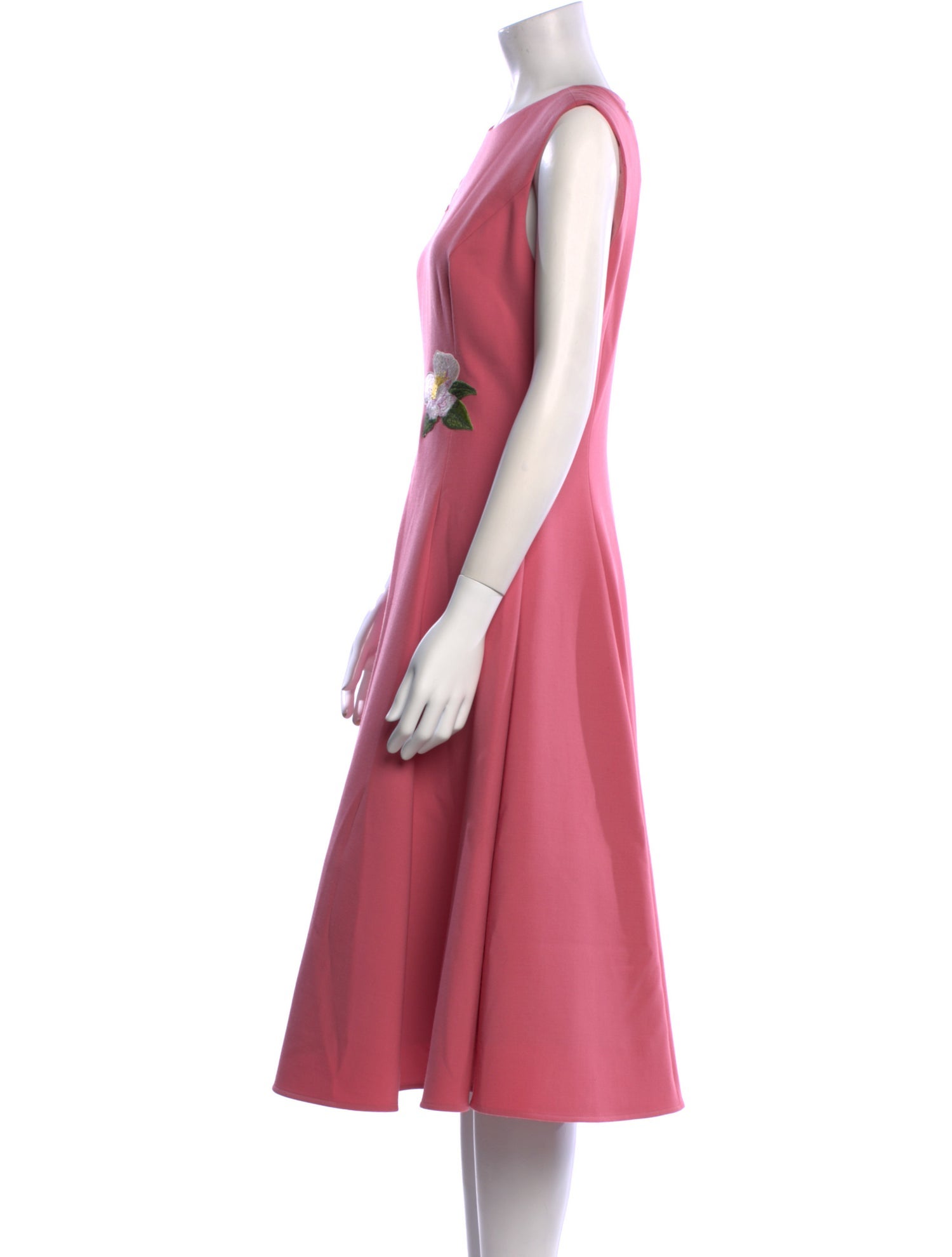 Oscar de la Renta Virgin Wool Midi Length Dress