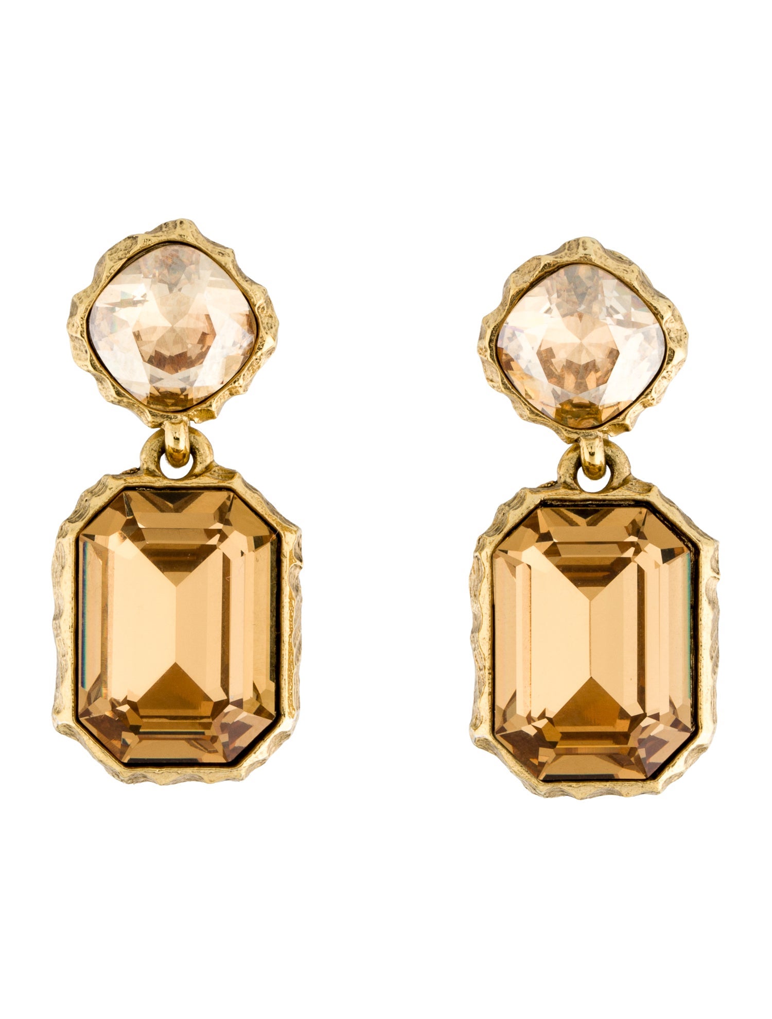 Oscar de la Renta Classic Crystal Drop Earrings
