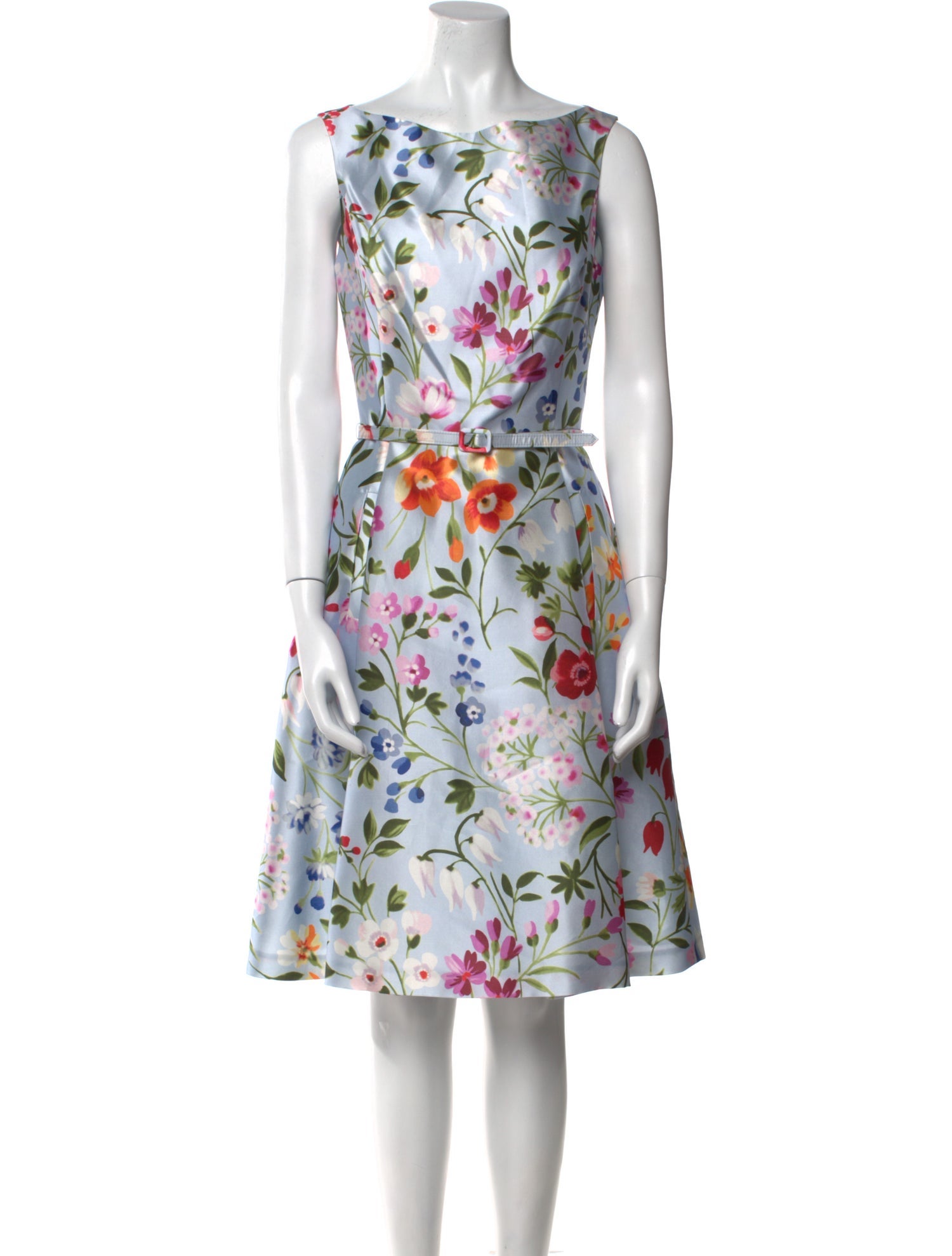 Oscar de la Renta Floral Print Knee-Length Dress w/ Tags
