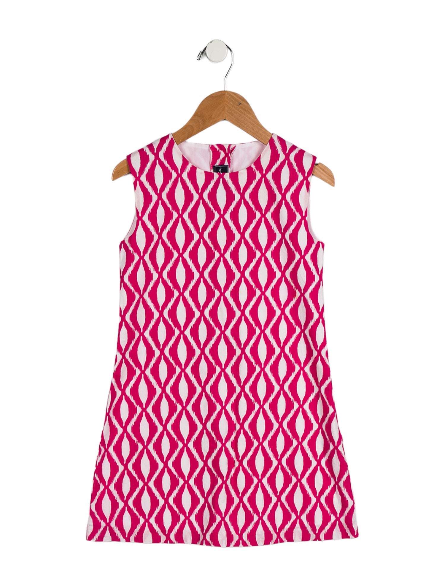Oscar de la Renta Girls' Pattern Print Sleeveless Dress