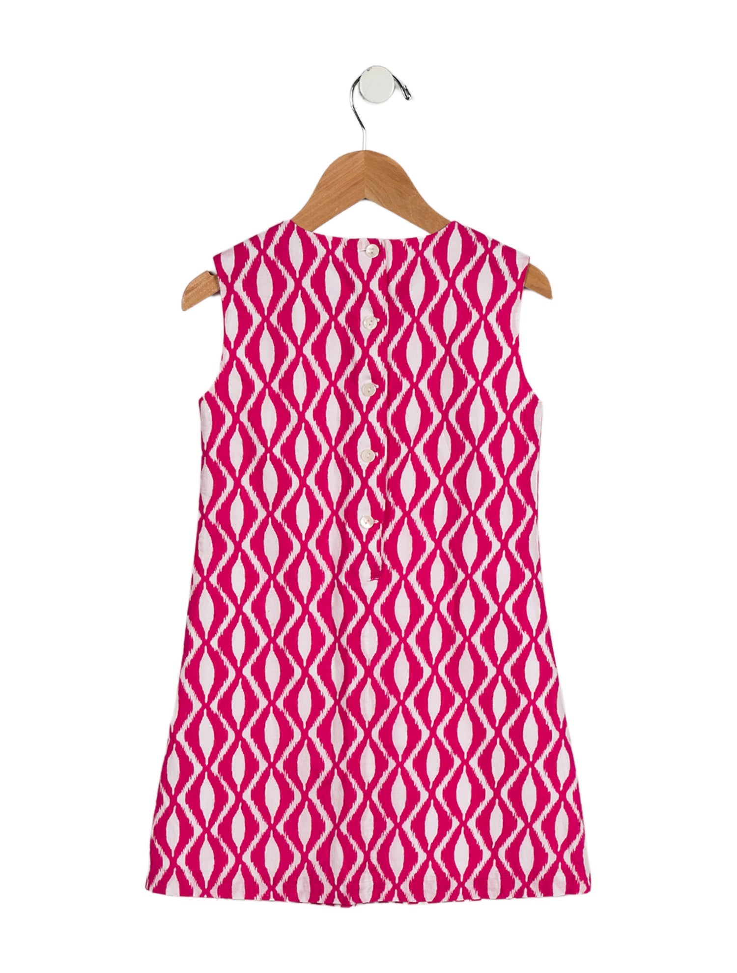 Oscar de la Renta Girls' Pattern Print Sleeveless Dress