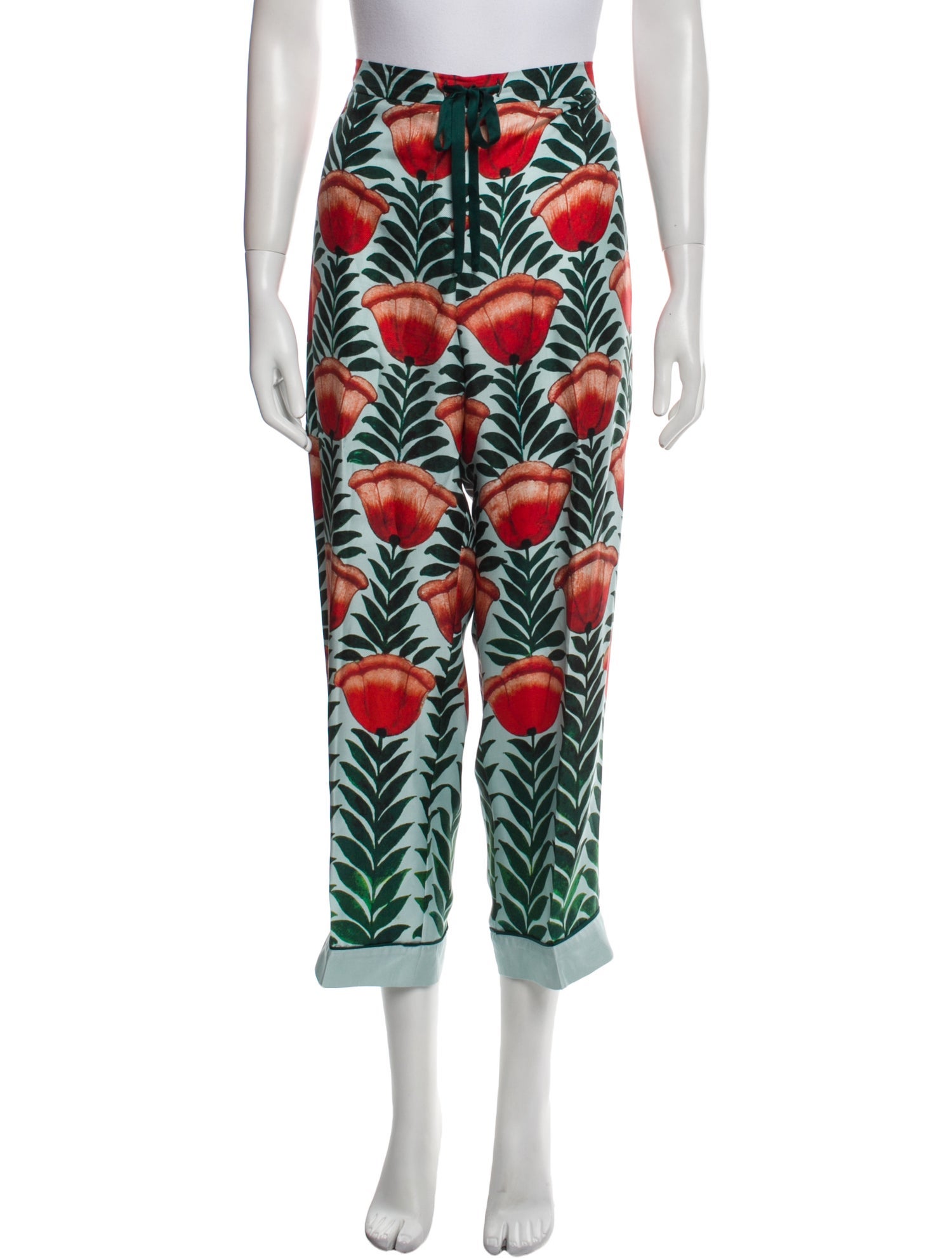 Oscar de la Renta Silk Wide Leg Pants