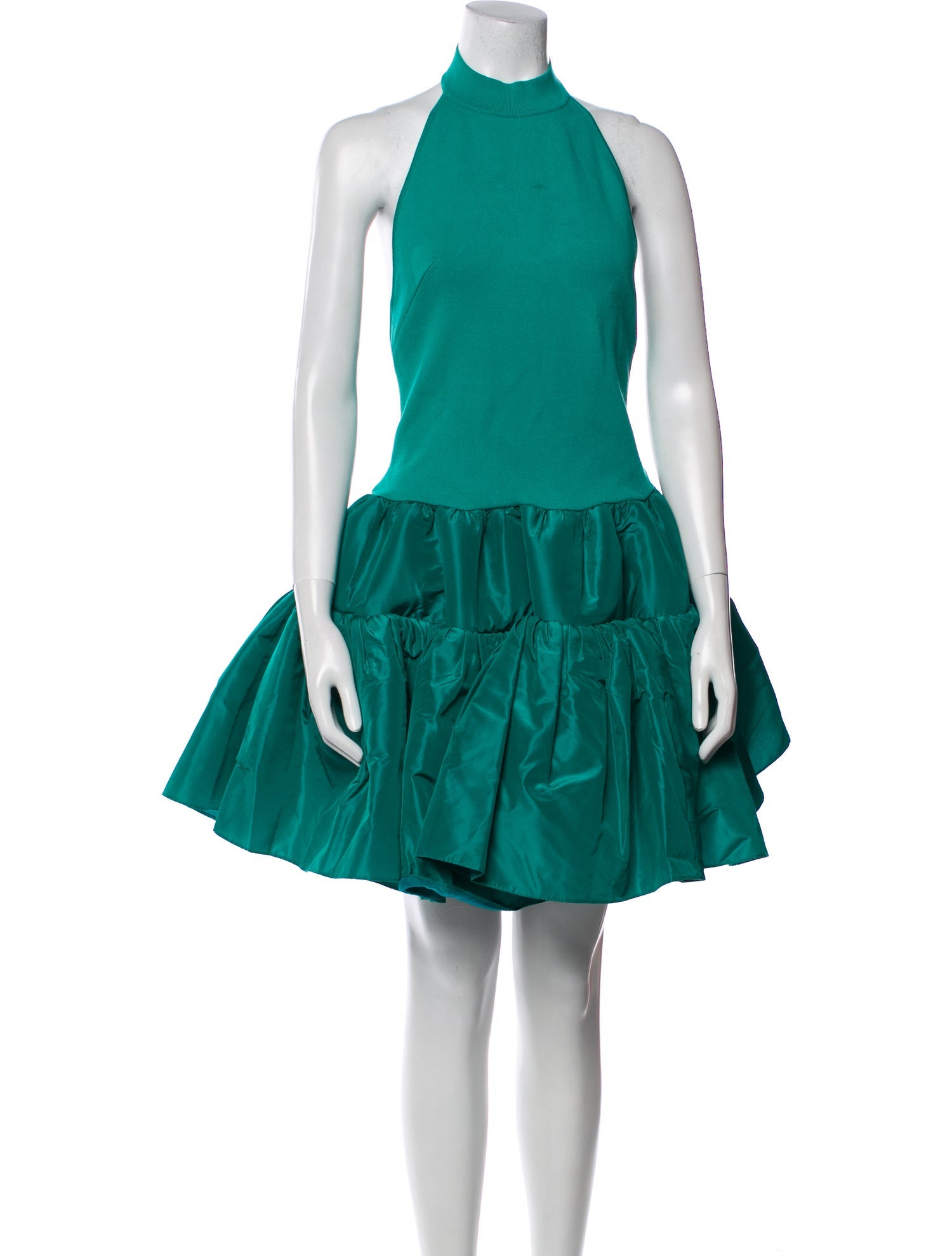 Oscar de la Renta Mock Neck Mini Dress