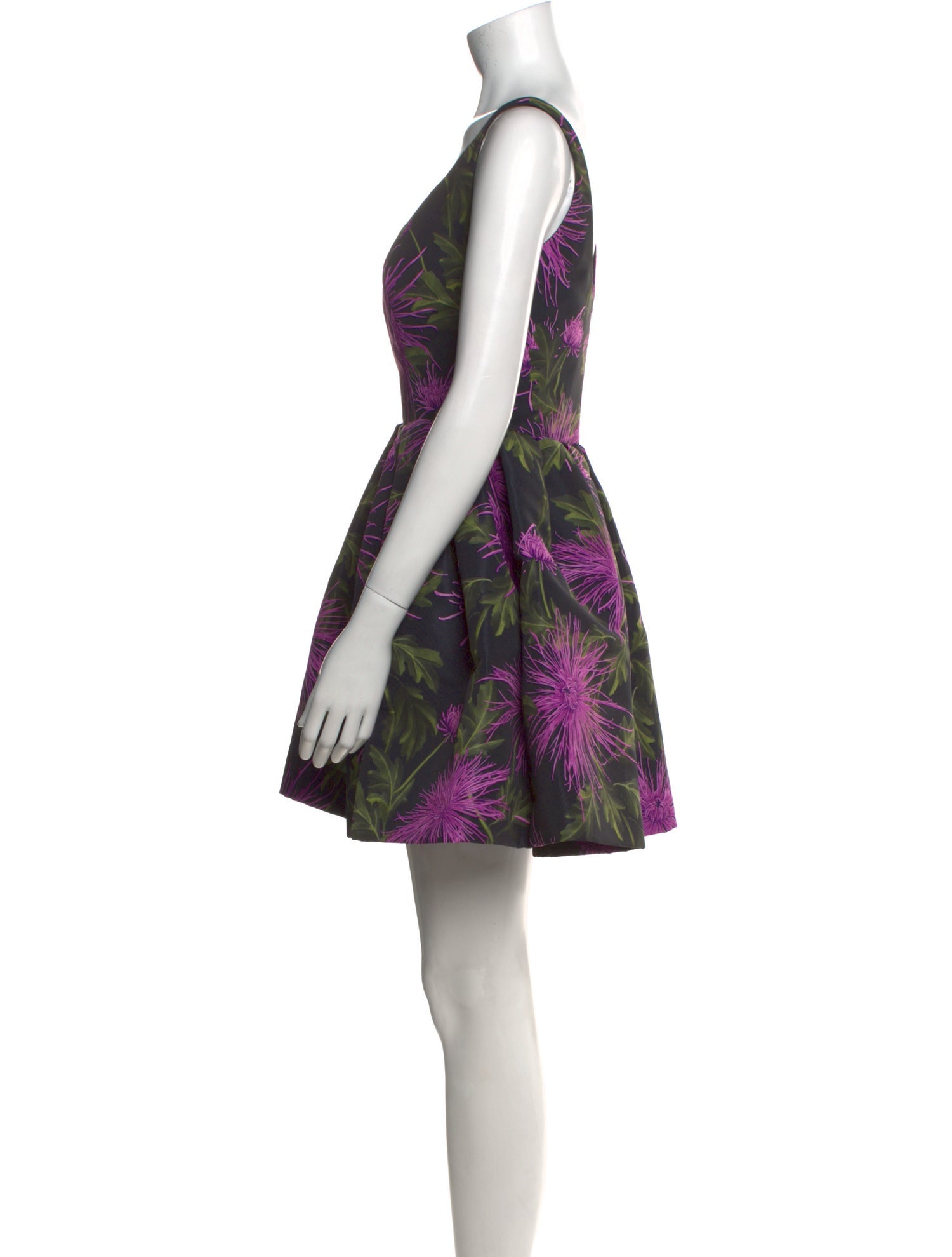 Oscar de la Renta Floral Print Mini Dress