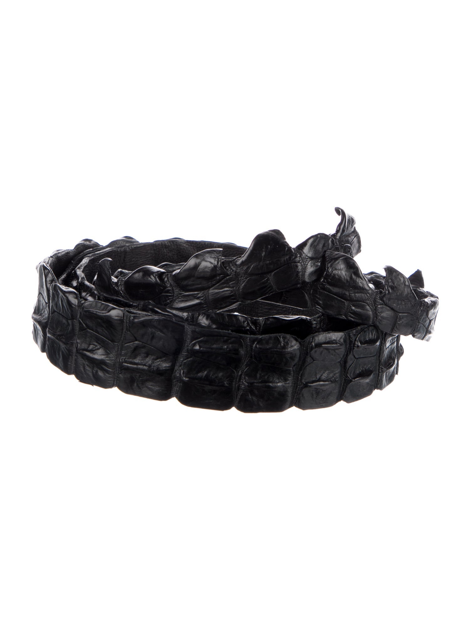 Oscar de la Renta Wide Alligator Waist Belt