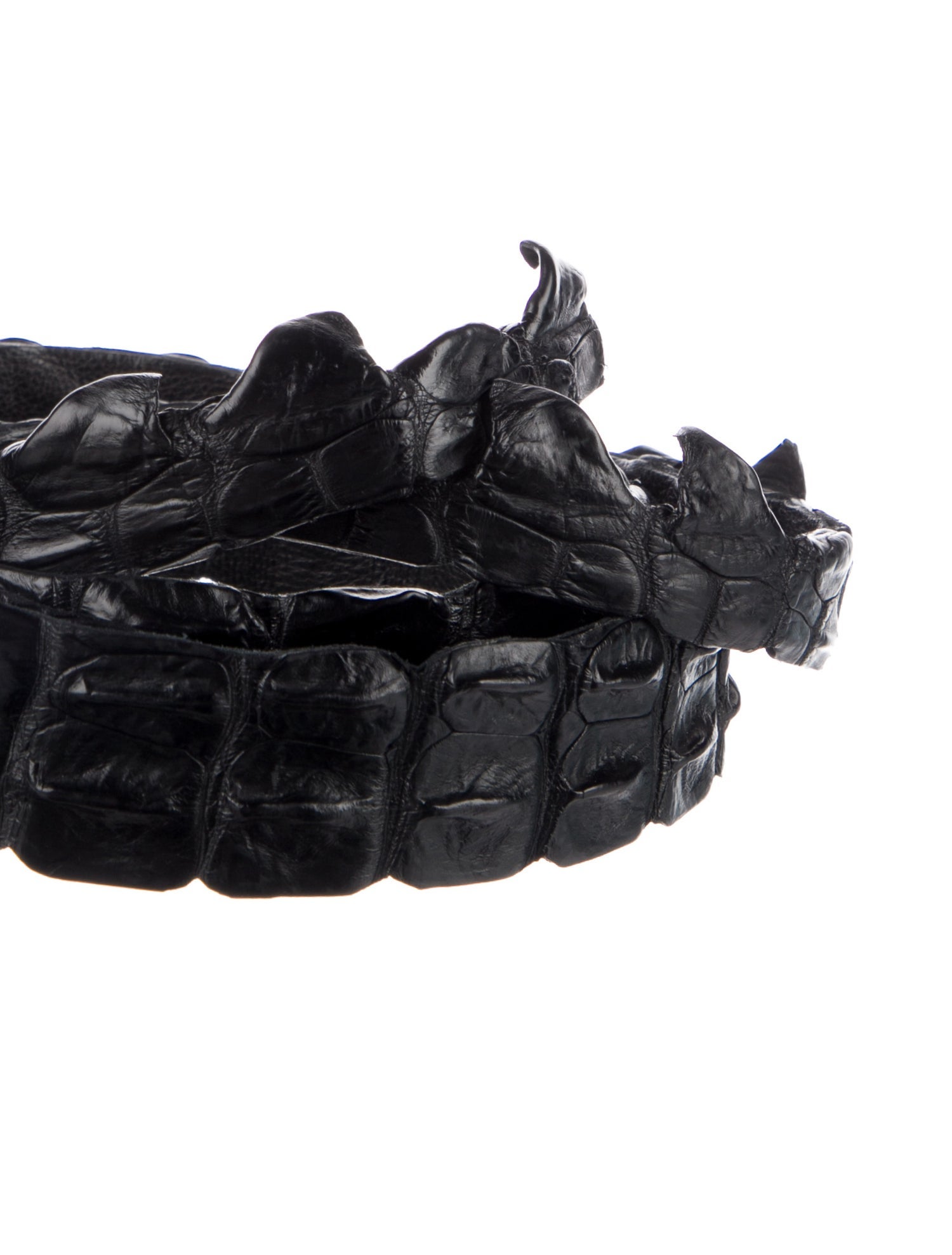 Oscar de la Renta Wide Alligator Waist Belt