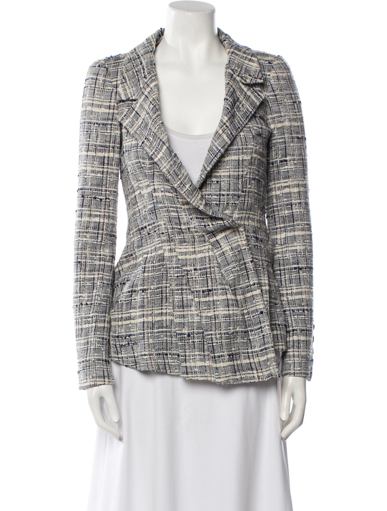 Oscar de la Renta Tweed Pattern Blazer