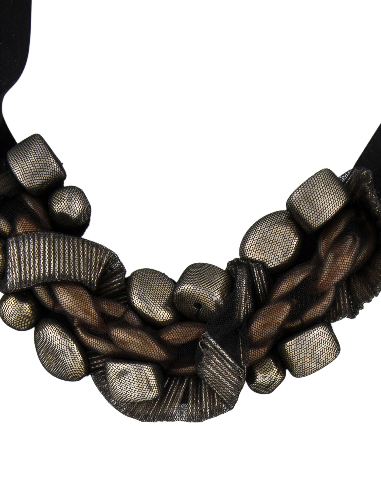 Oscar de la Renta Beaded Mesh Collar Necklace