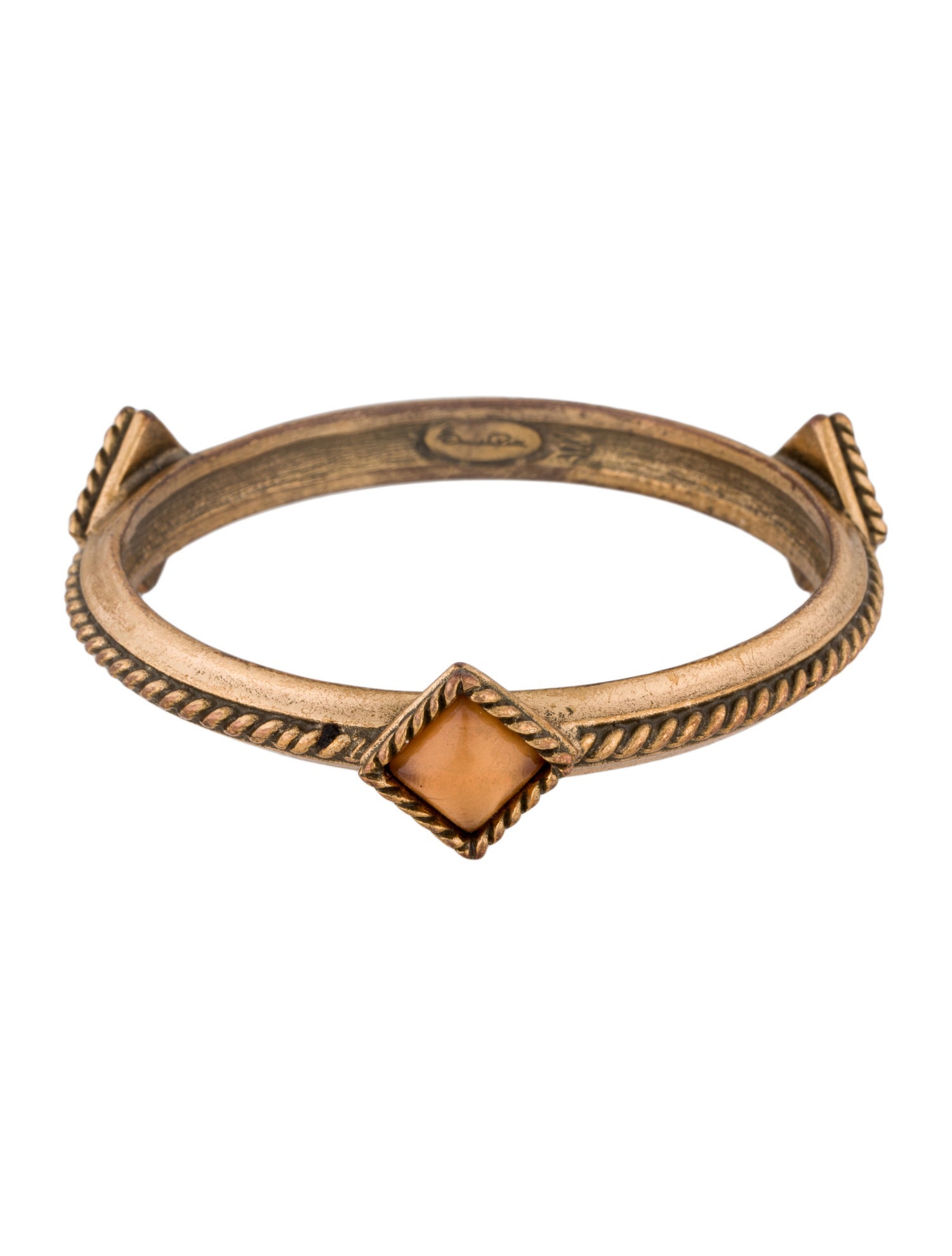 Oscar de la Renta Vintage Glass Station Bangle Bracelet