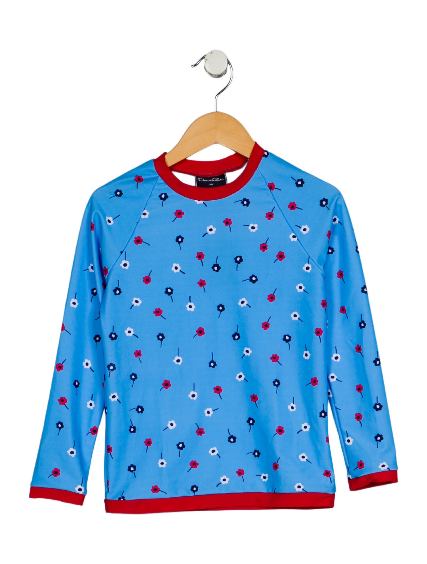 Oscar de la Renta Girls' Print Long Sleeve Dress