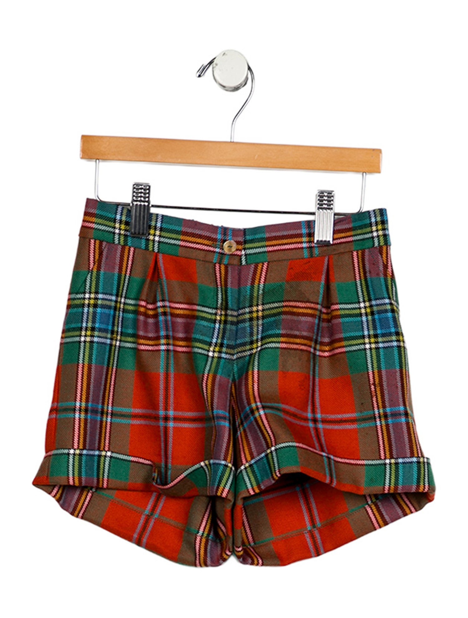Oscar de la Renta Girls' Wool Plaid SHorts