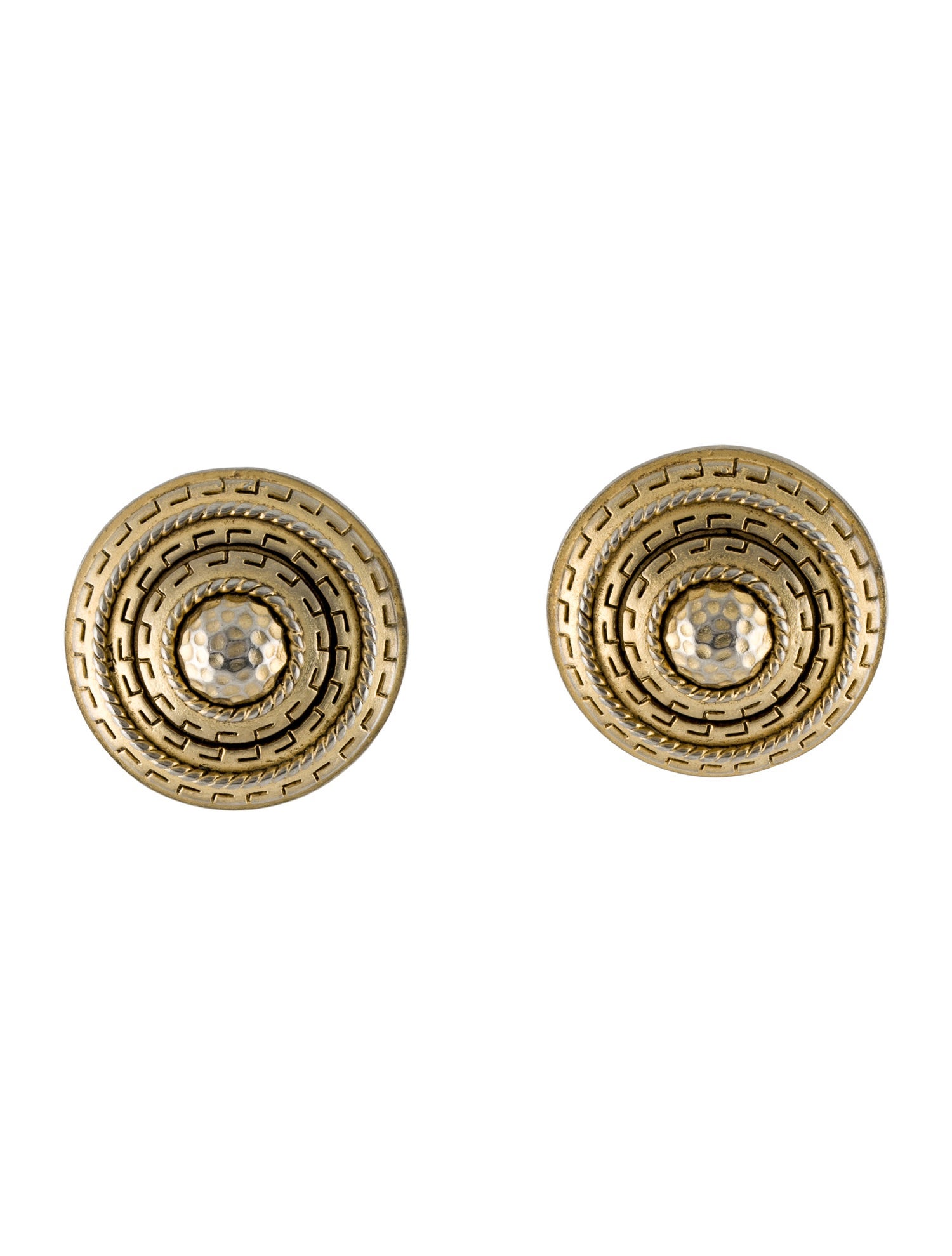 Oscar de la Renta Round Clip-On Earrings