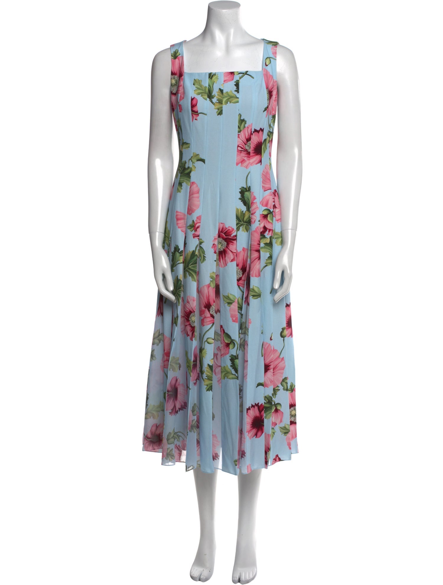 Oscar de la Renta Floral Print Long Dress