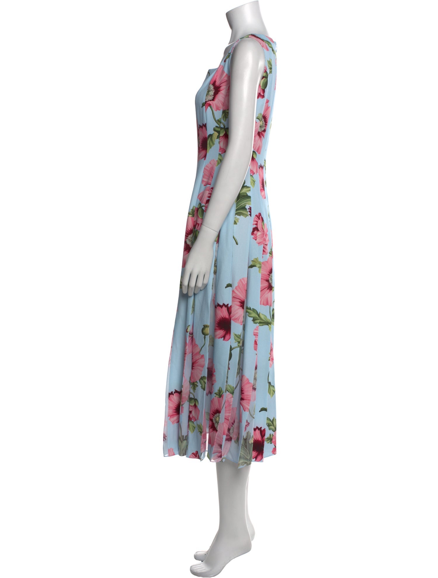Oscar de la Renta Floral Print Long Dress
