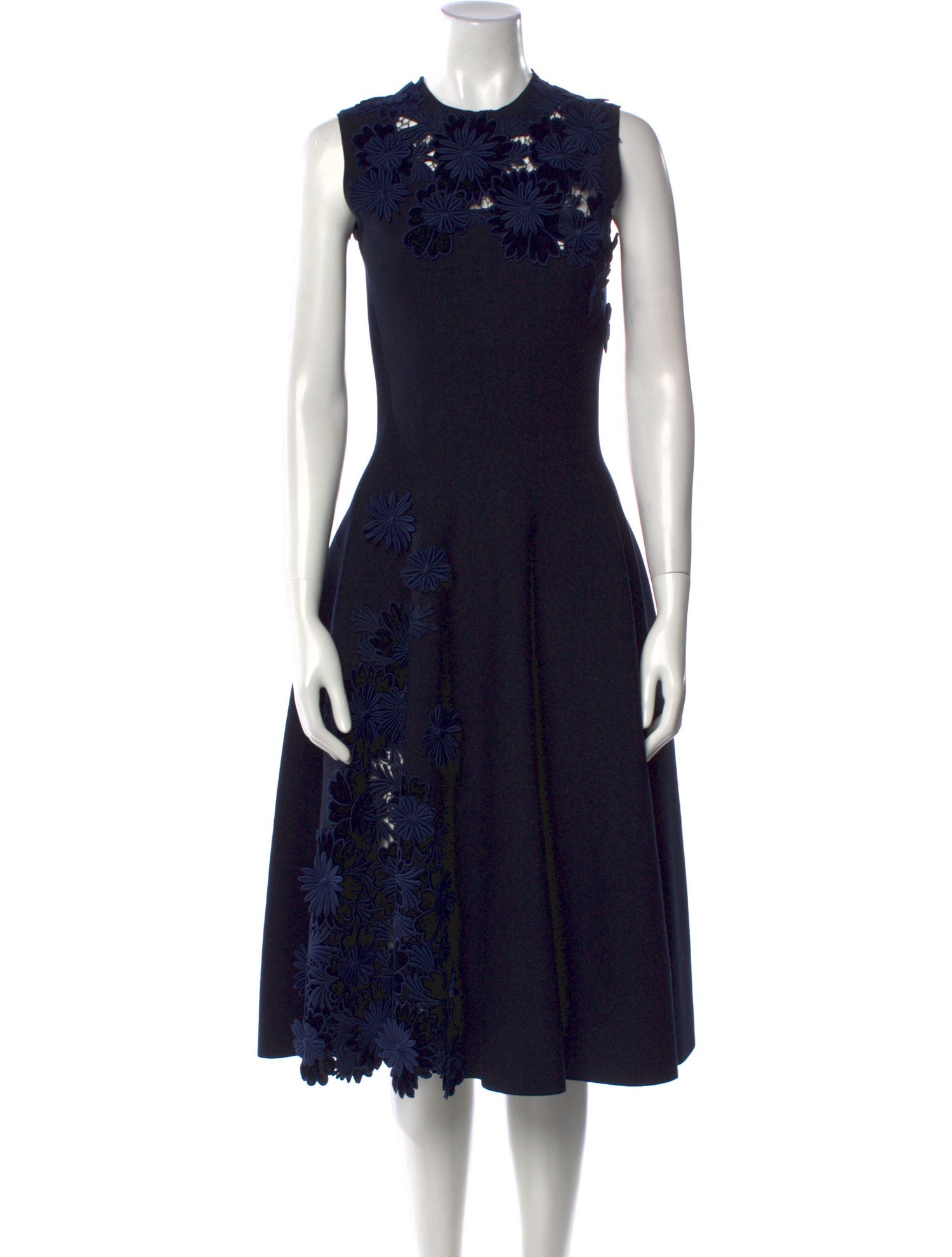 Oscar de la Renta Lace Pattern Midi Length Dress