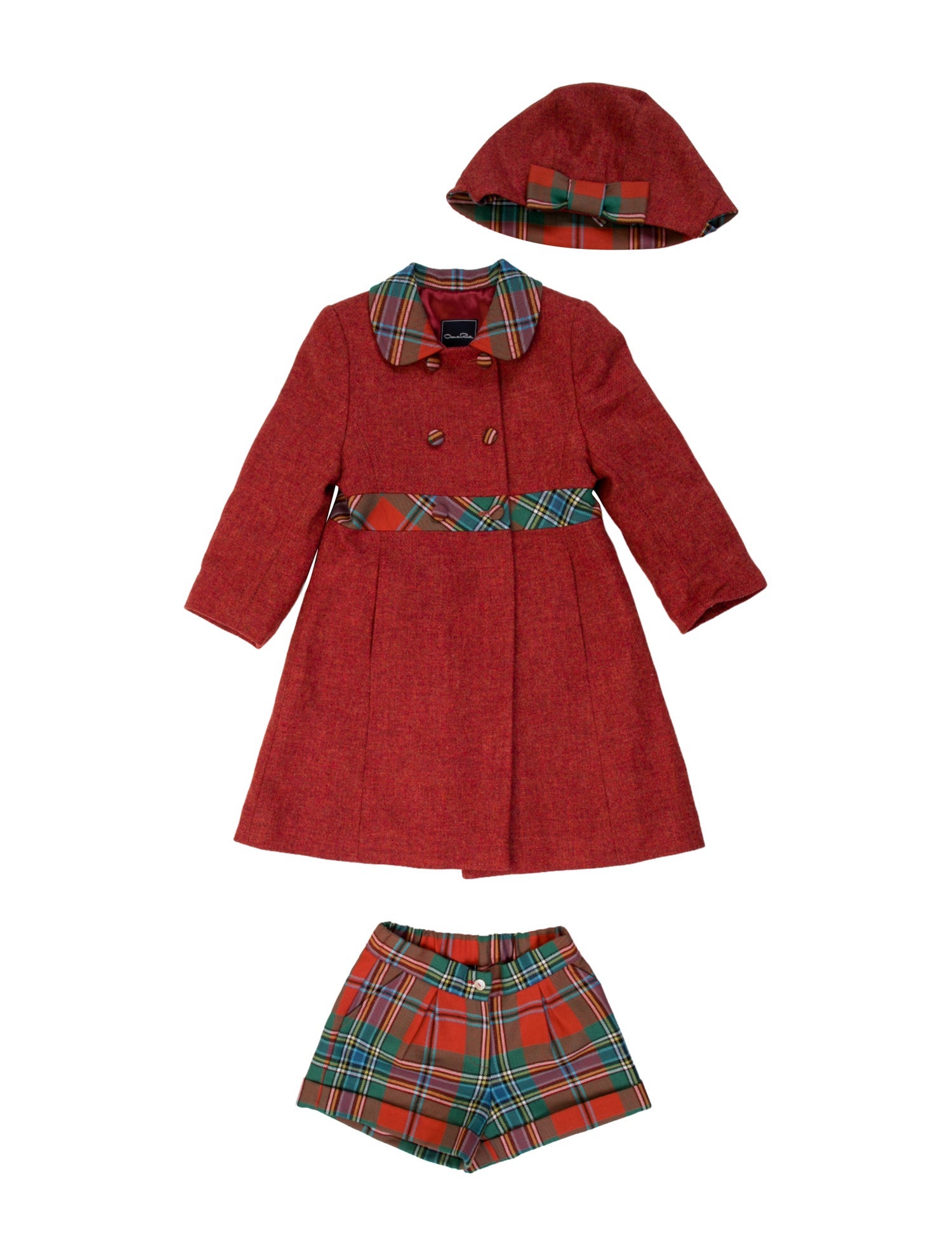 Oscar de la Renta Girls' Wool Coat Set