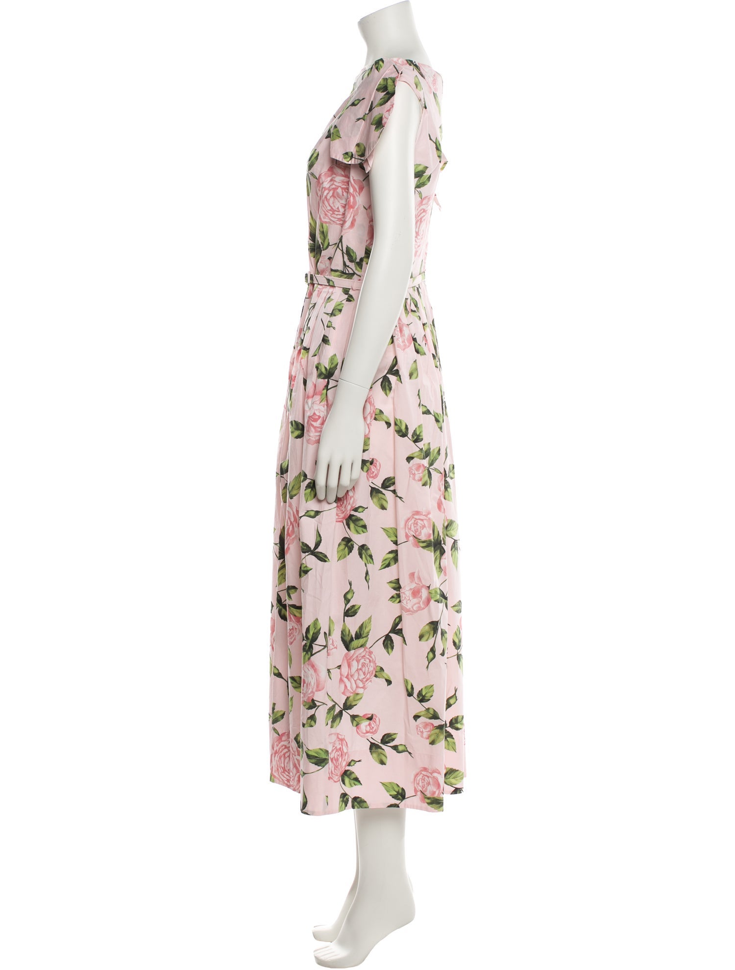 Oscar de la Renta Floral Print Long Dress
