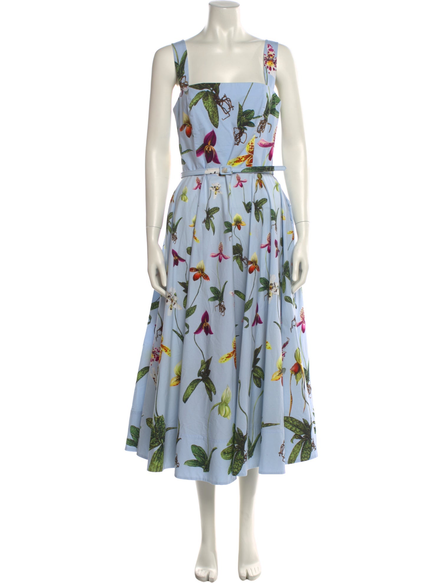 Oscar de la Renta Floral Print Long Dress