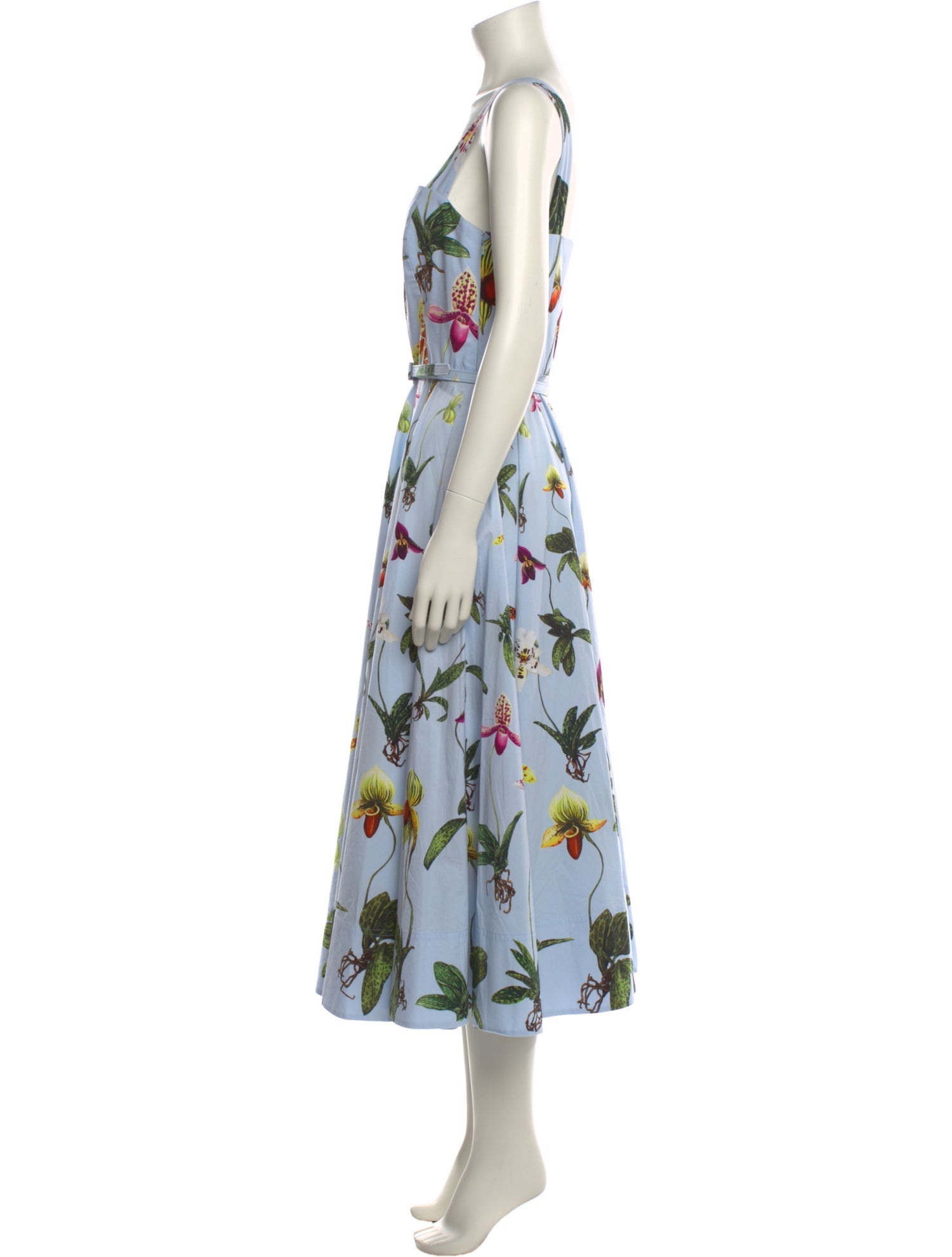 Oscar de la Renta Floral Print Long Dress
