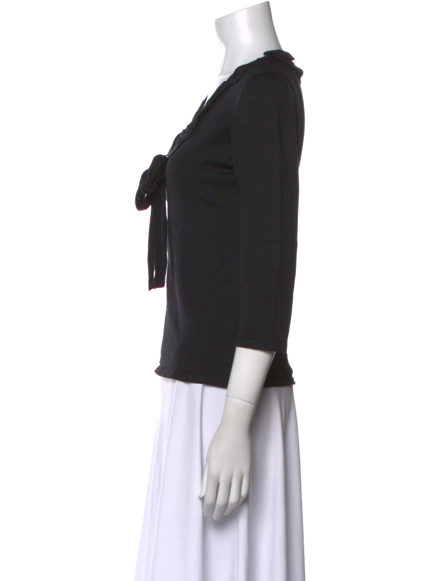 Oscar de la Renta Silk V-Neck Top