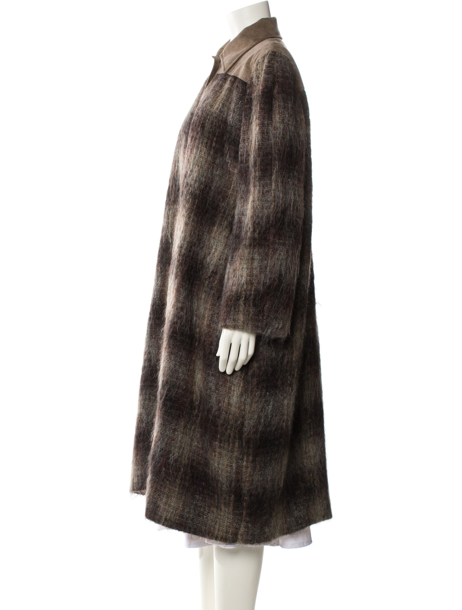 Oscar de la Renta Plaid Print Coat