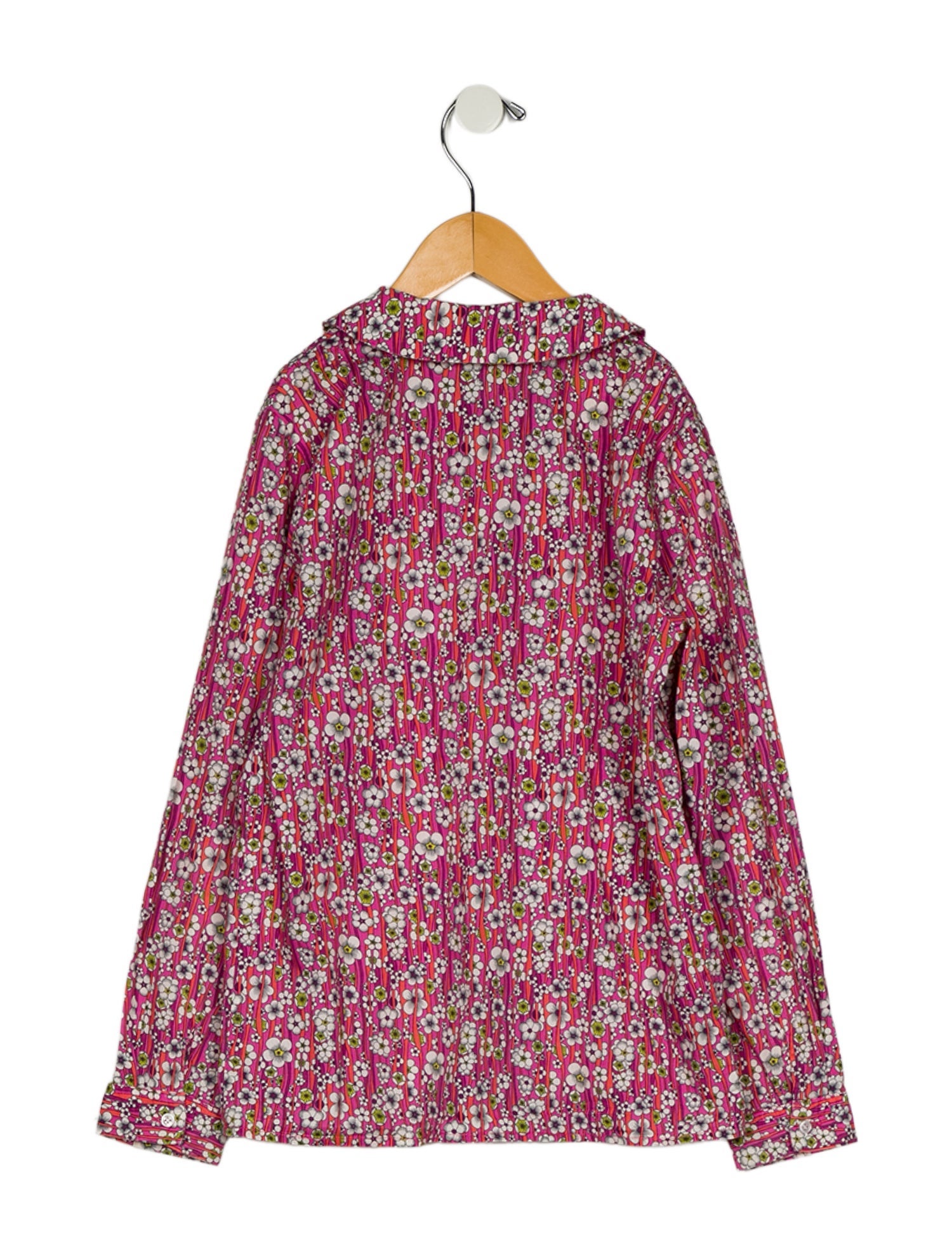 Oscar de la Renta Girls' Print Long Sleeve Top