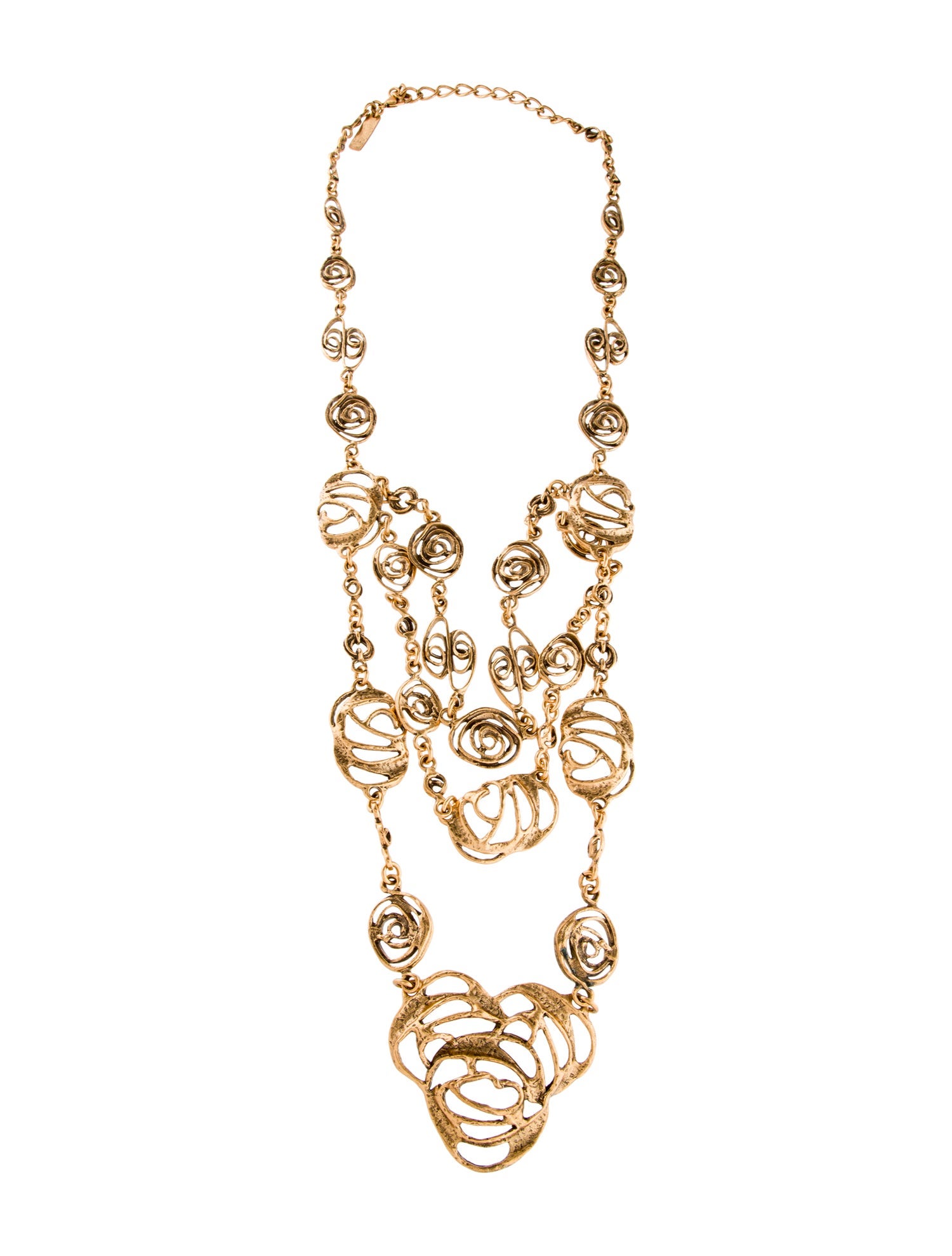 Oscar de la Renta Abstract Floral Multistrand Necklace