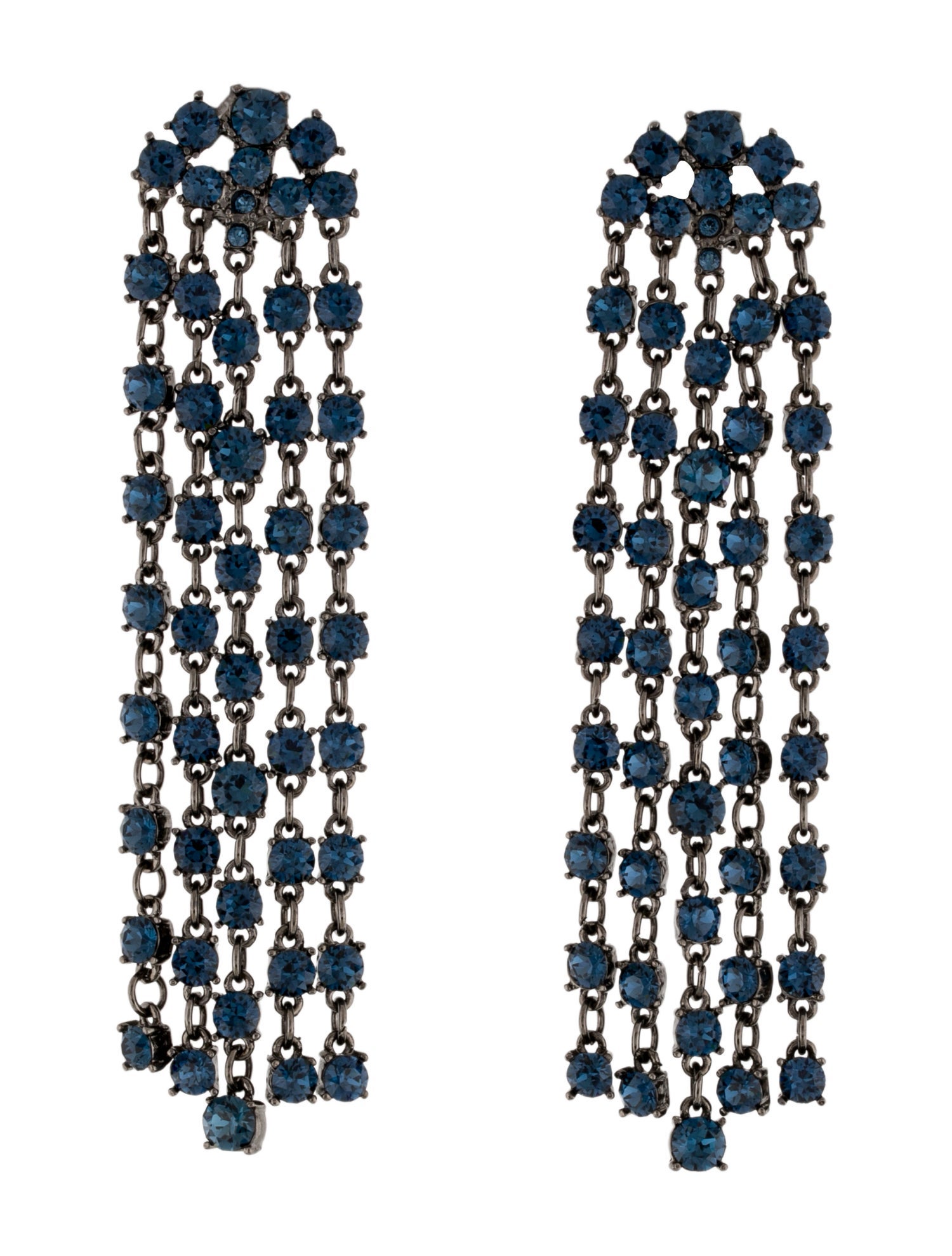 Oscar de la Renta Crystal Clip-On Chandelier Earrings