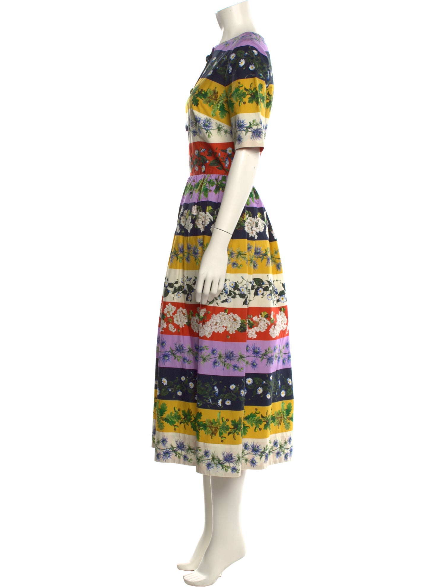 Oscar de la Renta Floral Print Long Dress